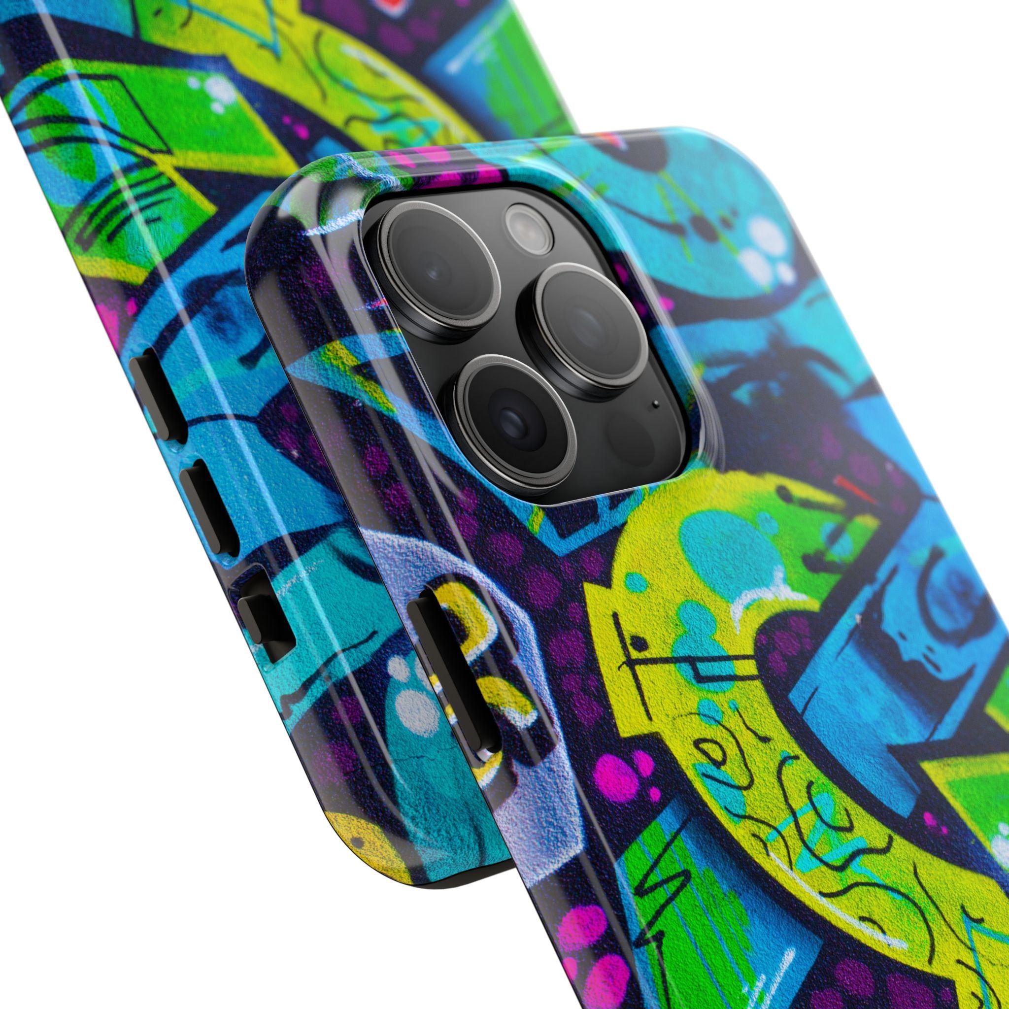 Vibrant Urban Tough Phone Case - Graffiti Design 1 for iPhones