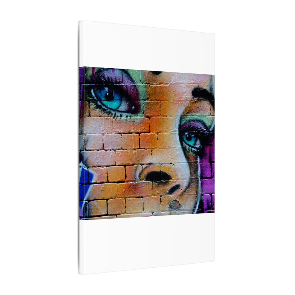Graffiti Face Matte Canvas Print — Urban Street Art Portrait Wall Decor