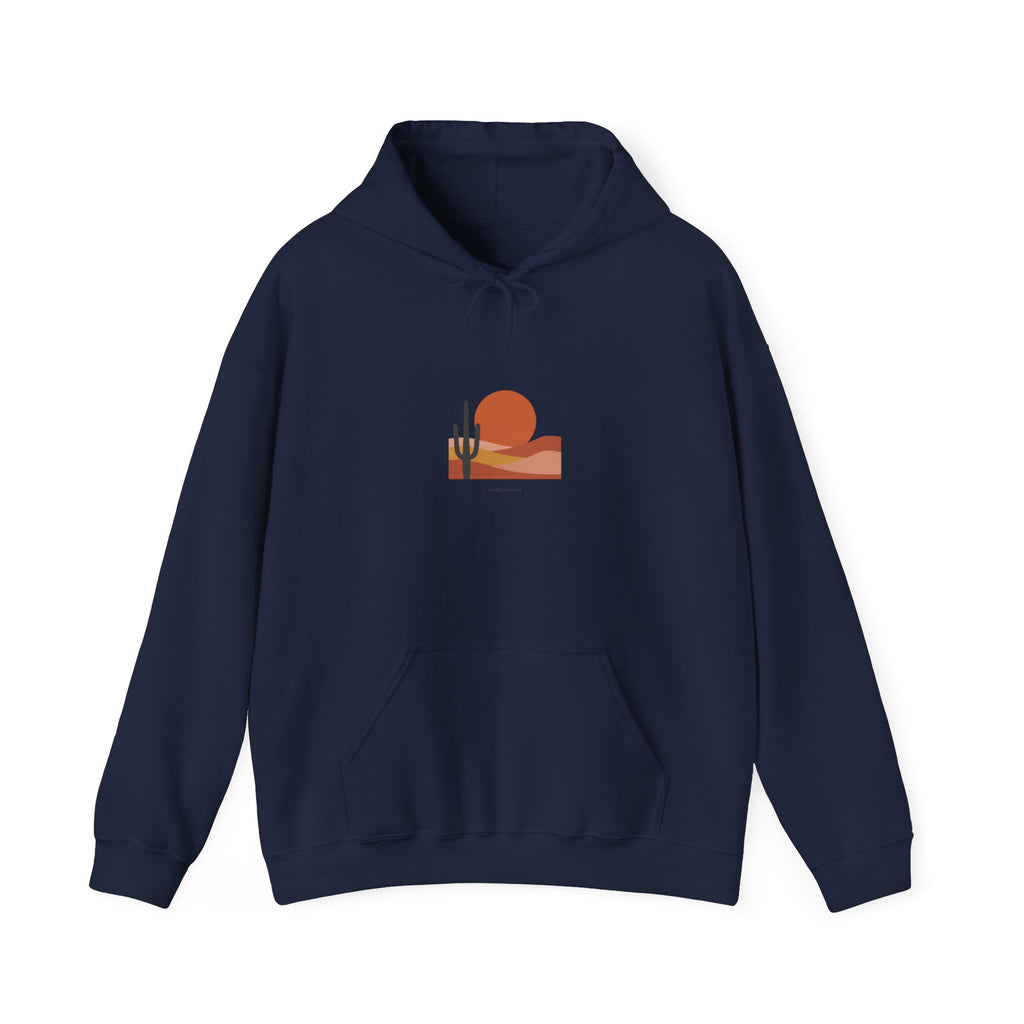 Desert Sunset Minimalist Mesa Hoodie | southwestern art print, adobe-inspired