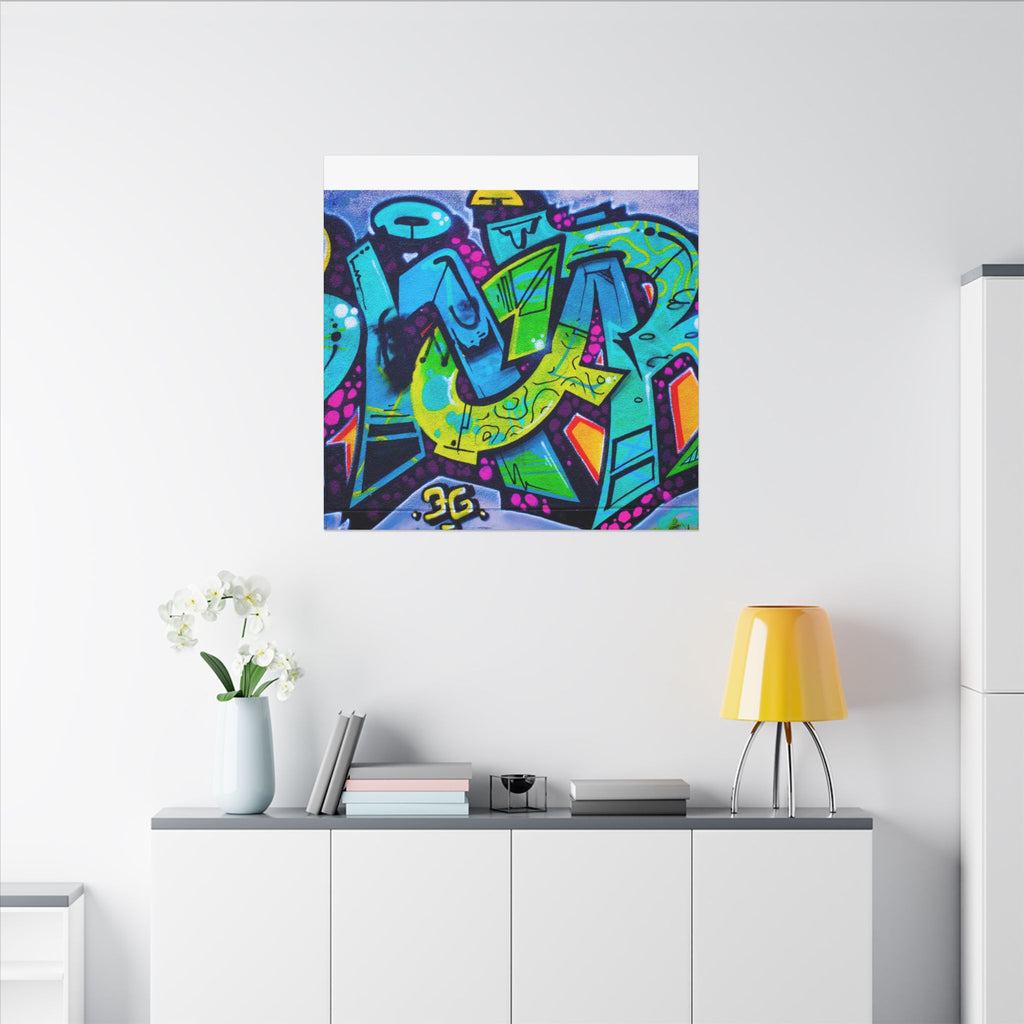 Graffiti Street Art Matte Canvas Print — Vibrant Urban Wall Art