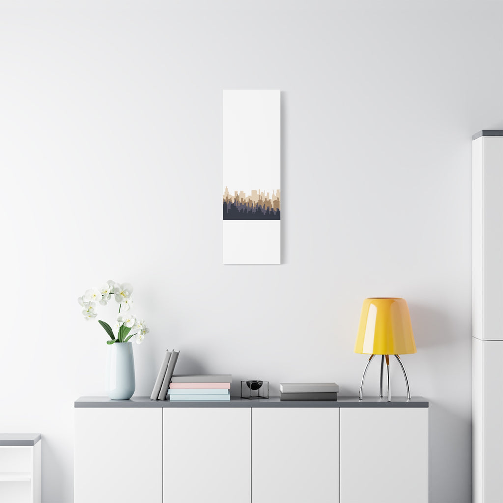 Neutral City Skyline Matte Canvas Wall Art — Minimalist Urban Home Decor
