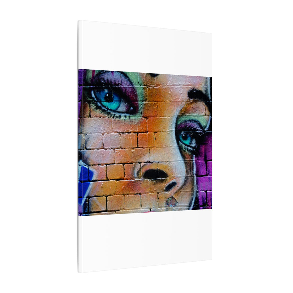 Graffiti Face Matte Canvas Print — Urban Street Art Portrait Wall Decor