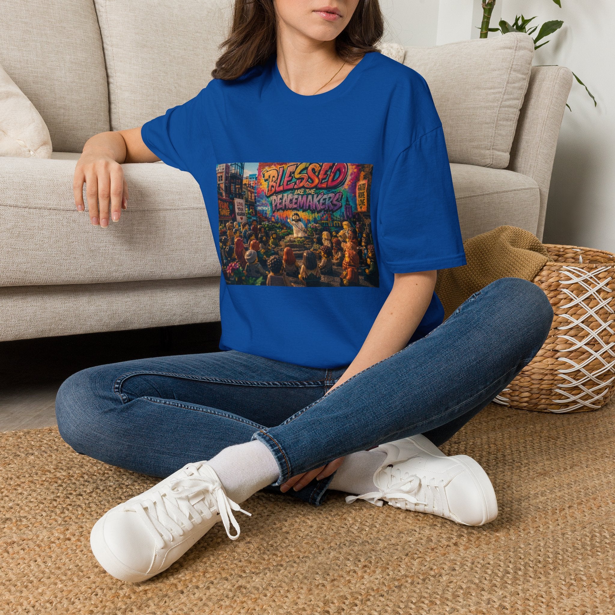 Tiny Jesus — "Blessed Are the Peacemakers" Urban Street Art Graphic Tee