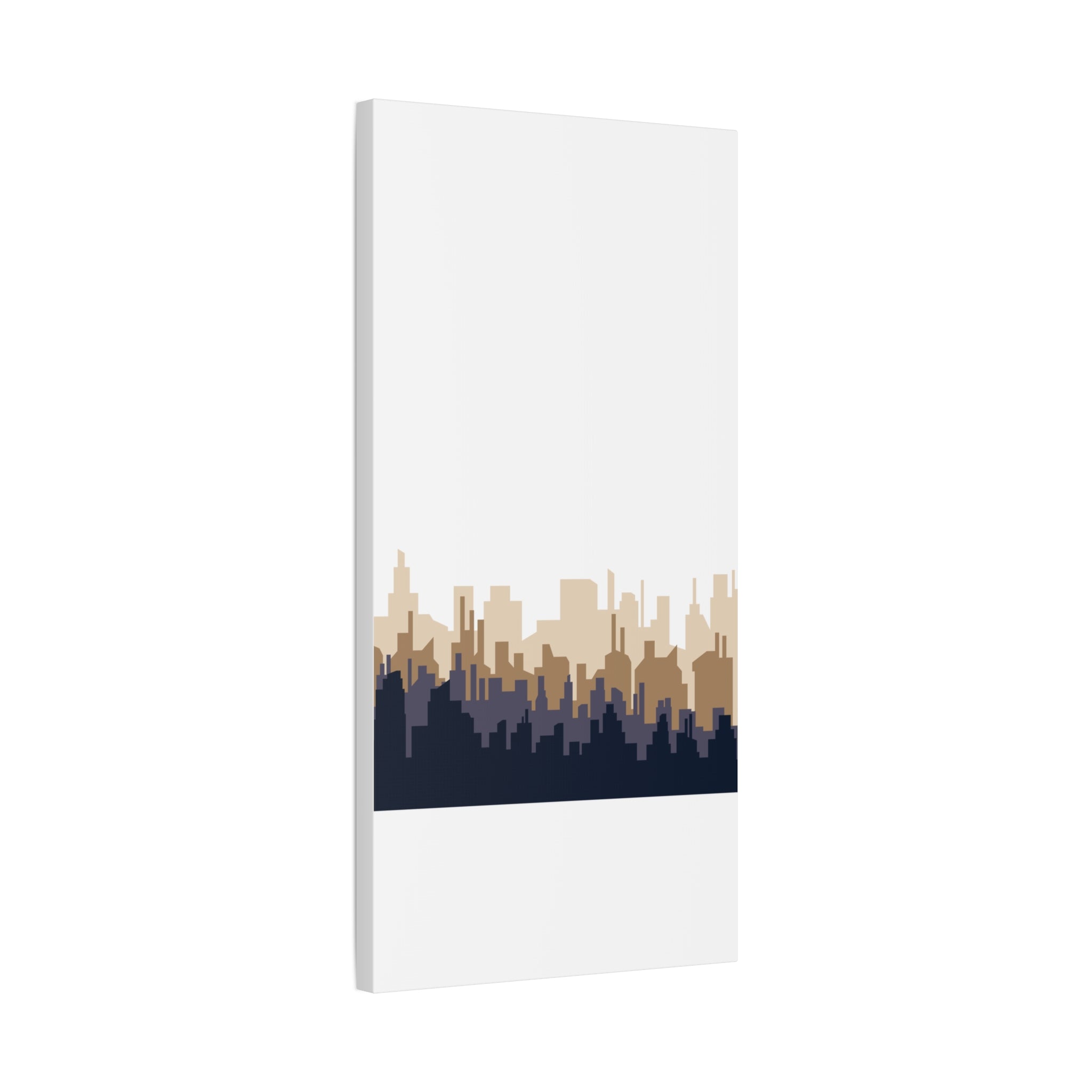 Neutral City Skyline Matte Canvas Wall Art — Minimalist Urban Home Decor