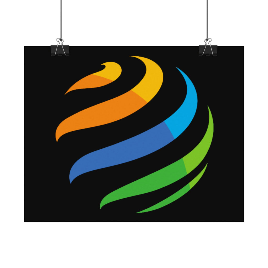 Abstract Color Swirl Matte Poster — Textured Watercolor Globe Art