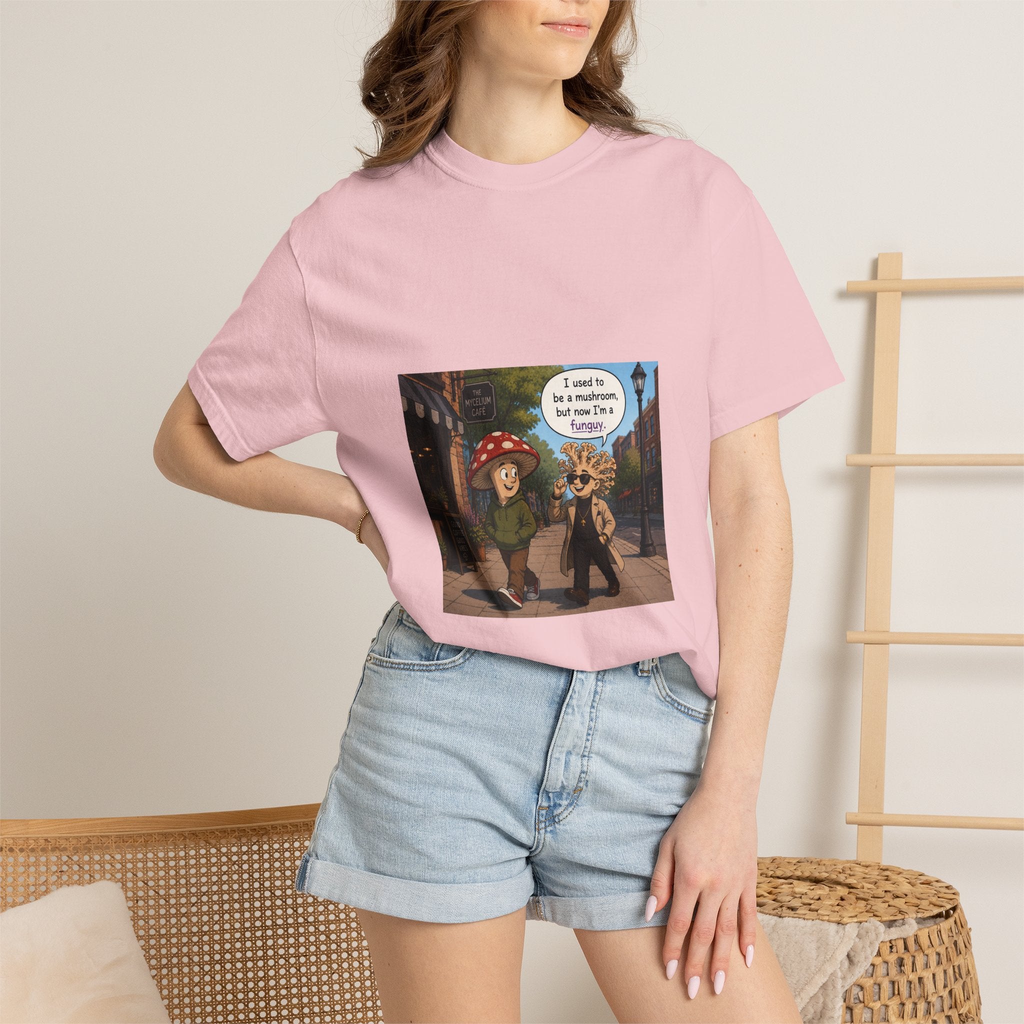 Mushroom to Funguy Graphic T-Shirt Mushroom - friends at the mycelium café Set 1