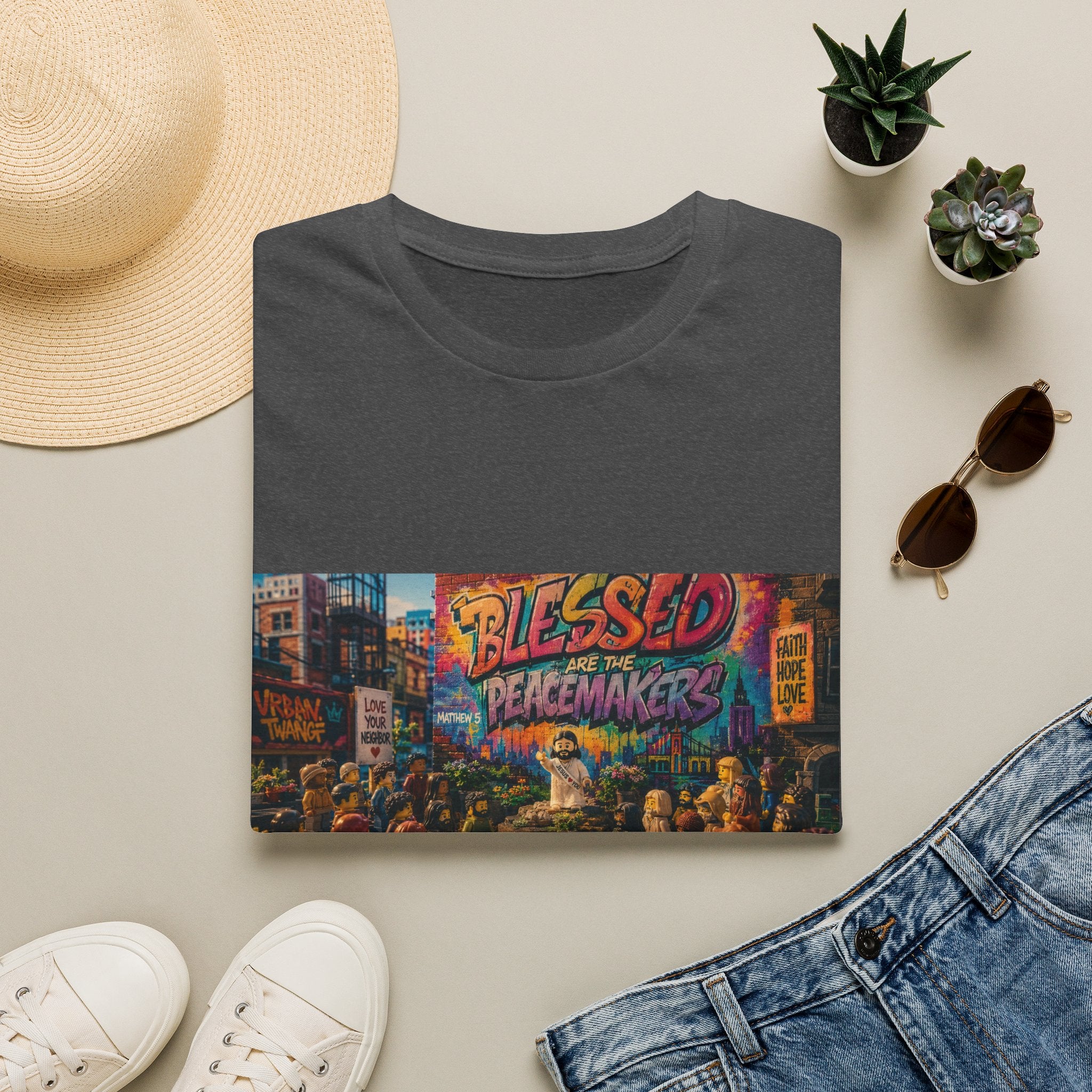 Tiny Jesus — "Blessed Are the Peacemakers" Urban Street Art Graphic Tee