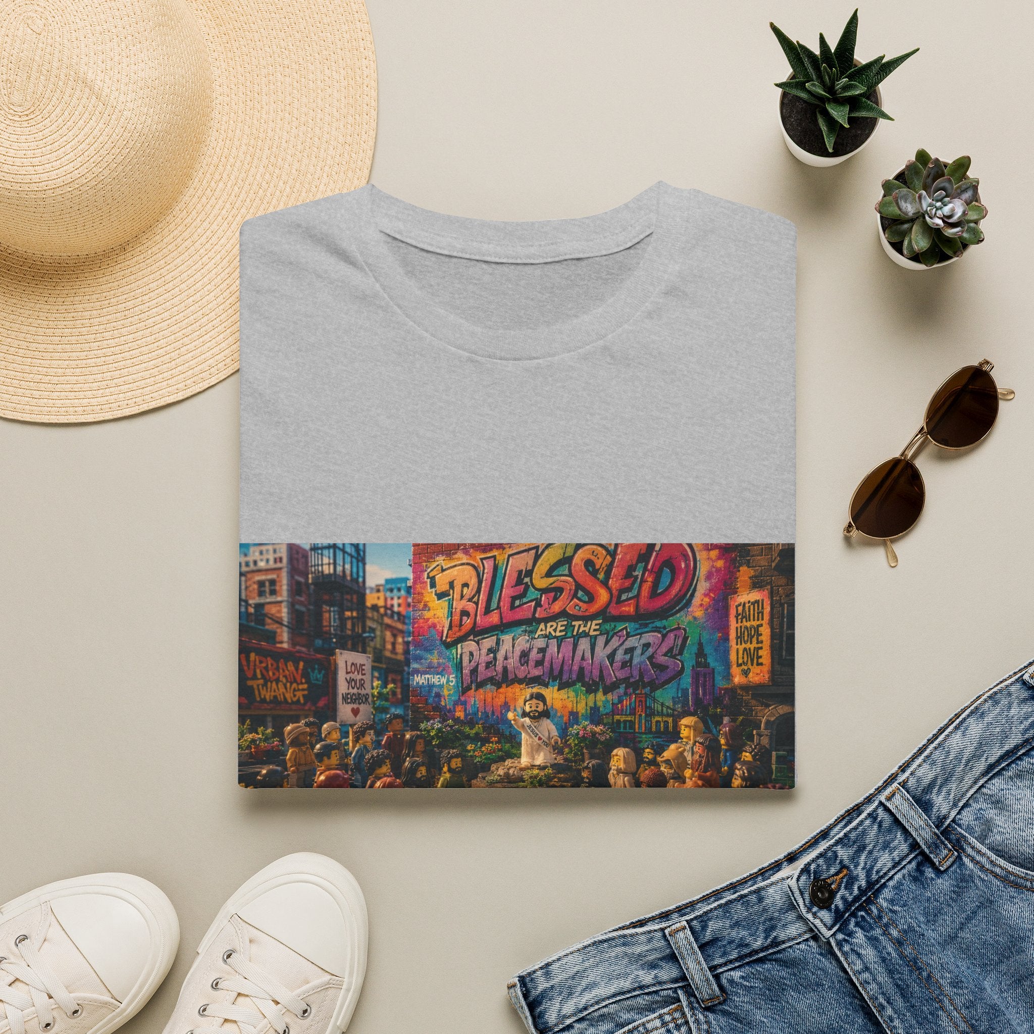Tiny Jesus — "Blessed Are the Peacemakers" Urban Street Art Graphic Tee