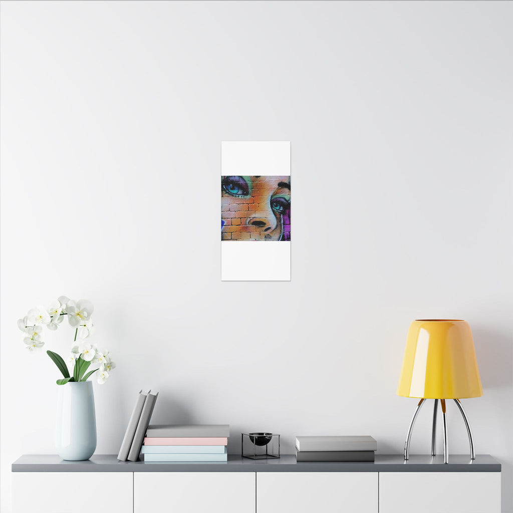 Graffiti Face Matte Canvas Print — Urban Street Art Portrait Wall Decor