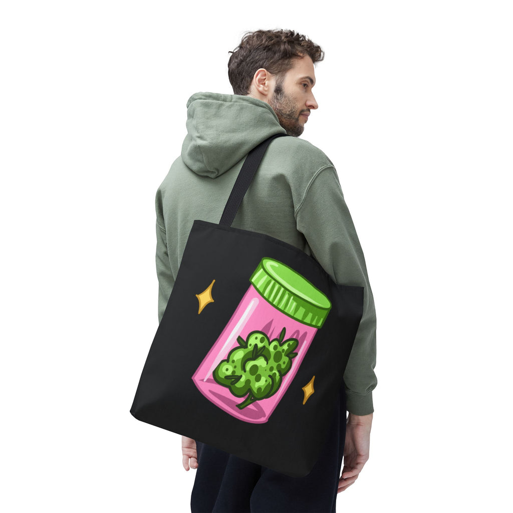 Vibrant Weed Tote Bag - Fun Cannabis Carryall for Partying, Gifts, Festivals, Eco-Friendly Shopping, Unique Statement Piece