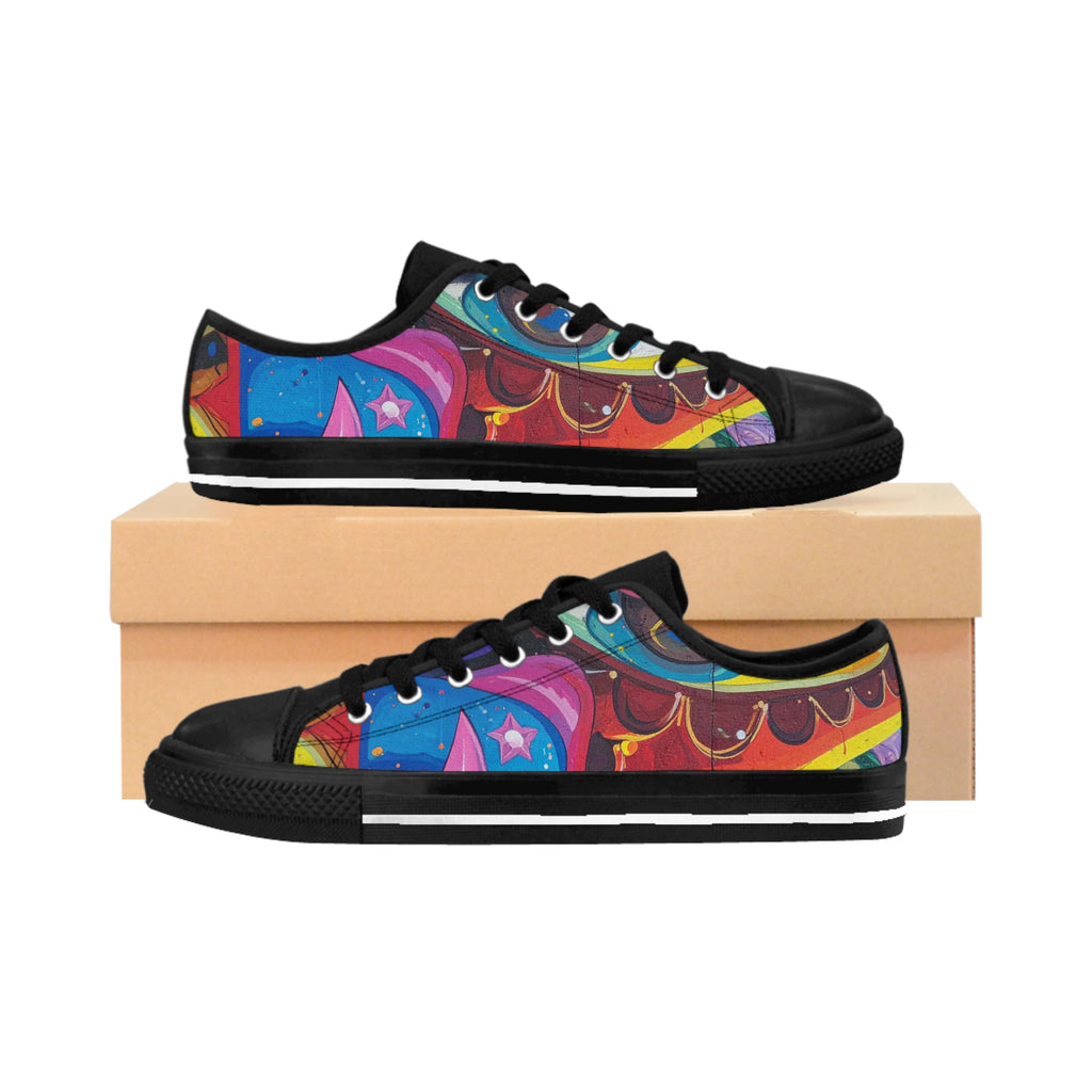 Vibrant Women's Sneakers with Colorful Graffiti Design 1