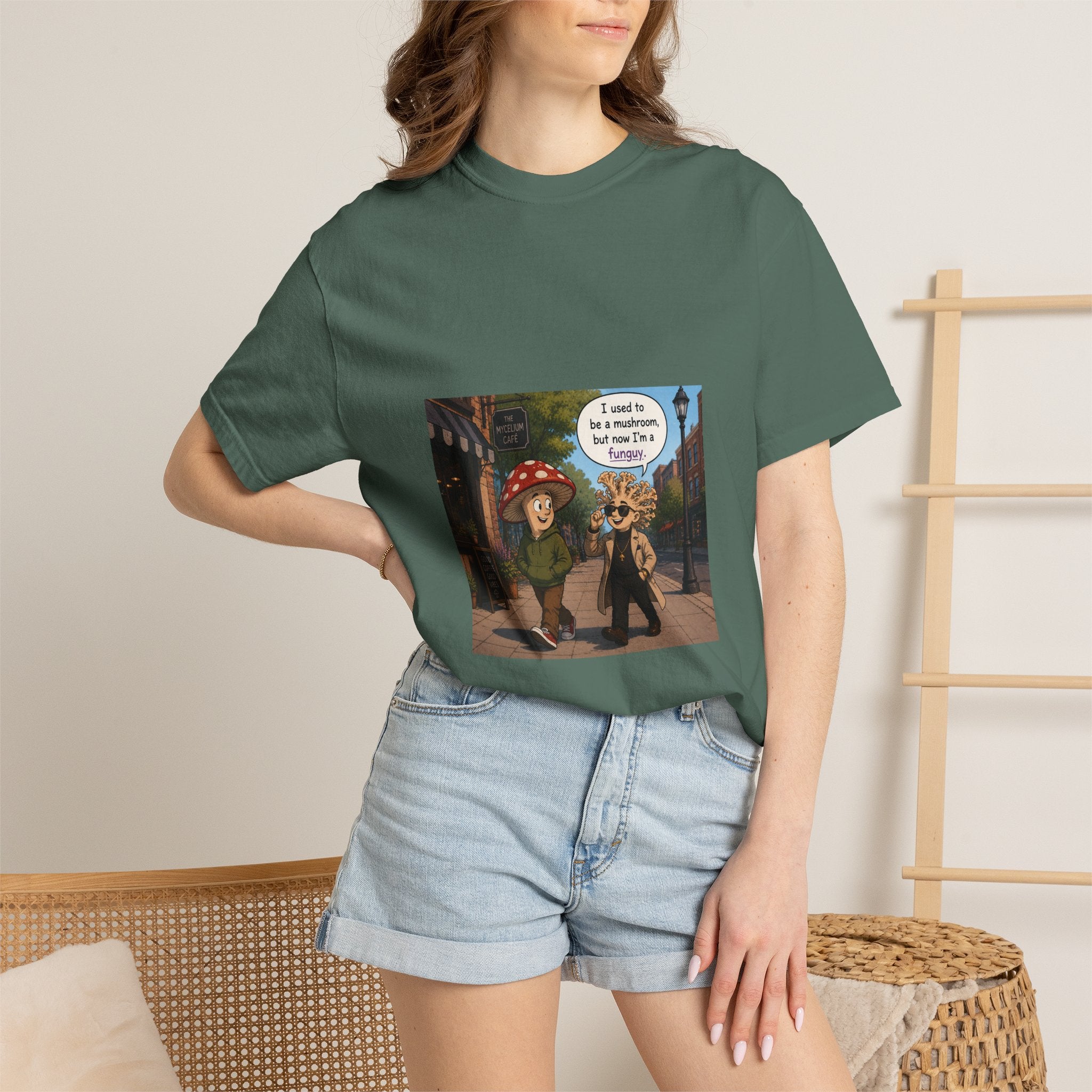 Mushroom to Funguy Graphic T-Shirt Mushroom - friends at the mycelium café Set 1