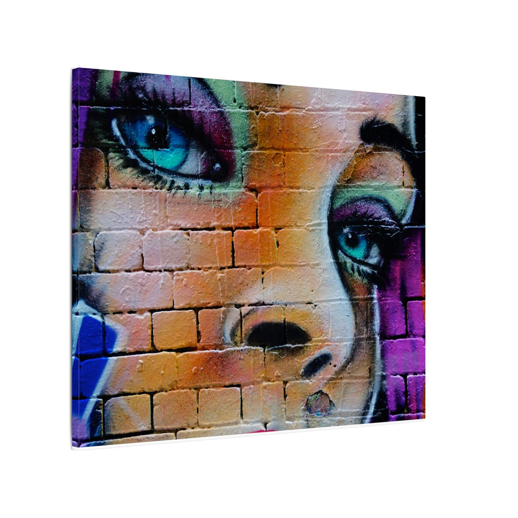 Graffiti Face Matte Canvas Print — Urban Street Art Portrait Wall Decor
