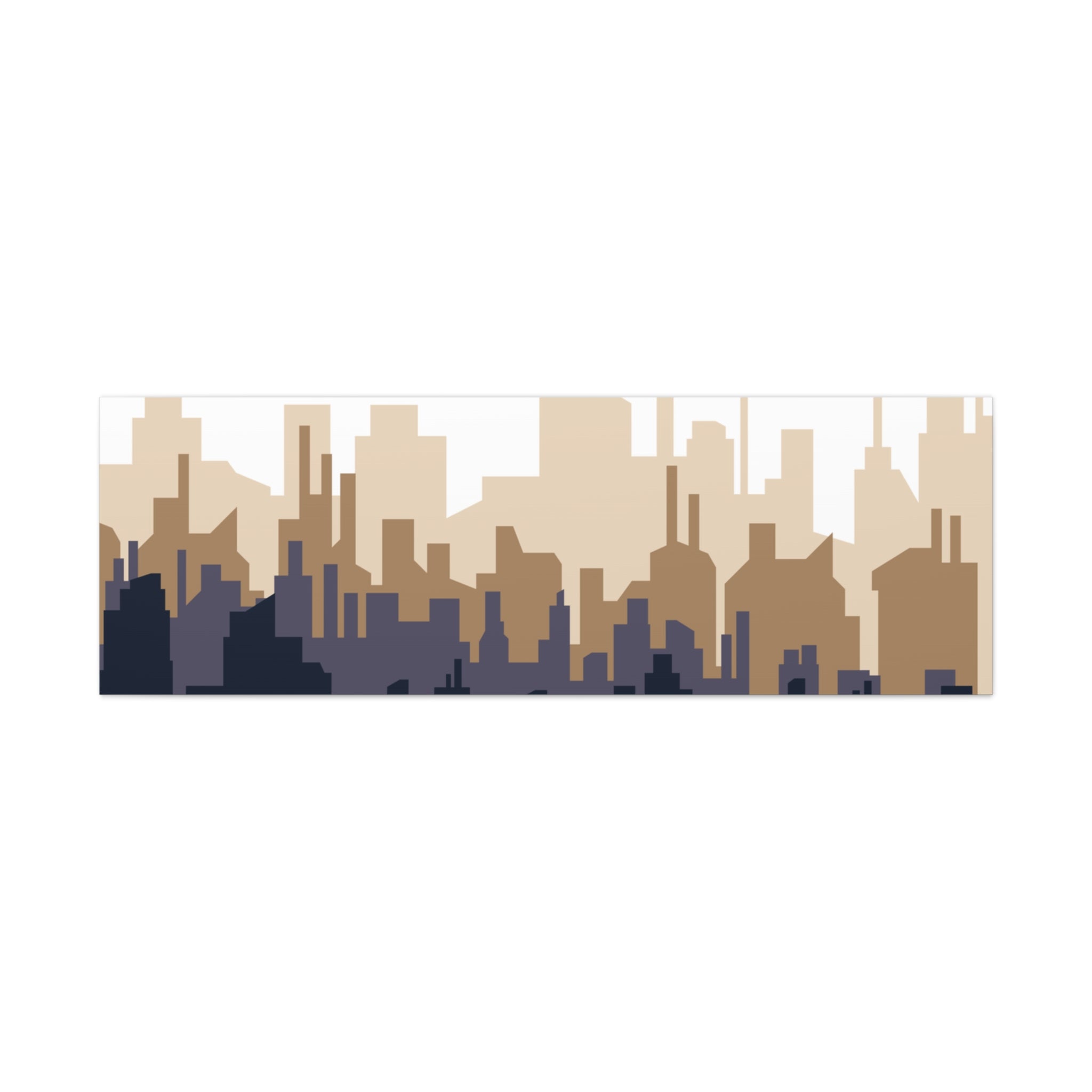 Neutral City Skyline Matte Canvas Wall Art — Minimalist Urban Home Decor