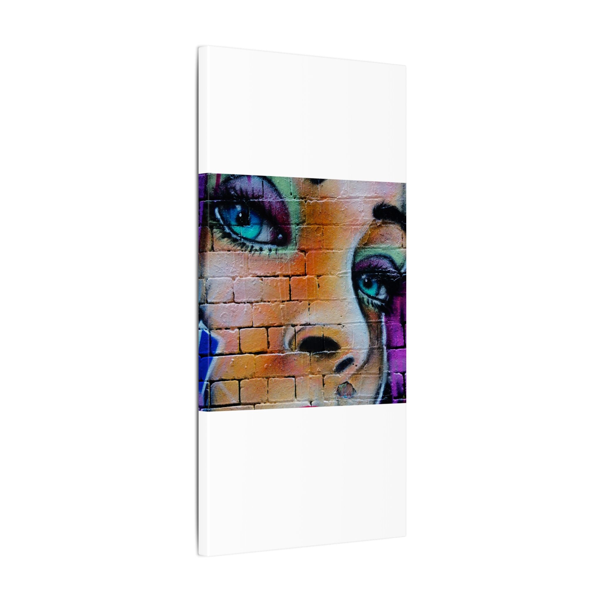 Graffiti Face Matte Canvas Print — Urban Street Art Portrait Wall Decor