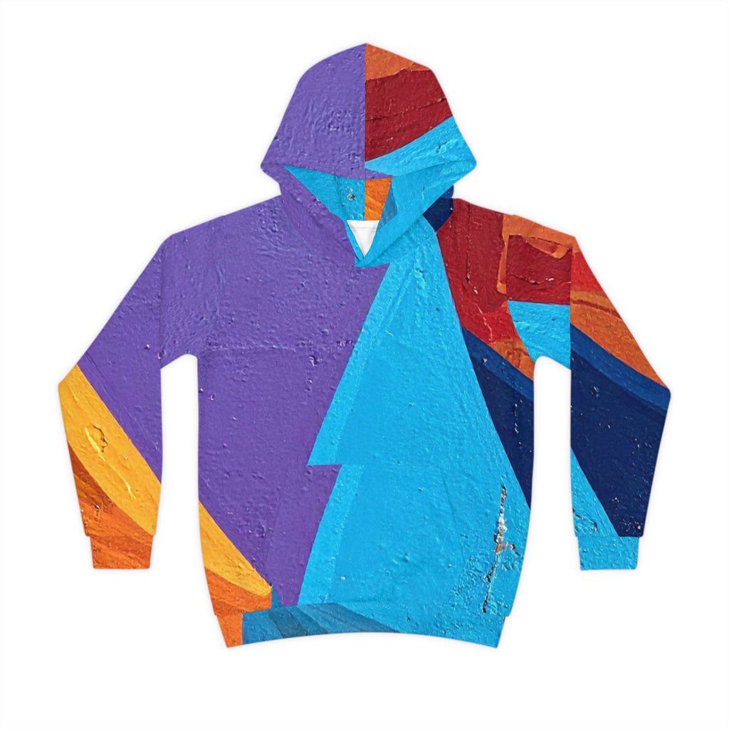 Vibrant Children's Hoodie, Colorful Kids Sweatshirt, AOP Hooded Top for Playdates, Festivals, Fall Fashion, Gift for Young Ones