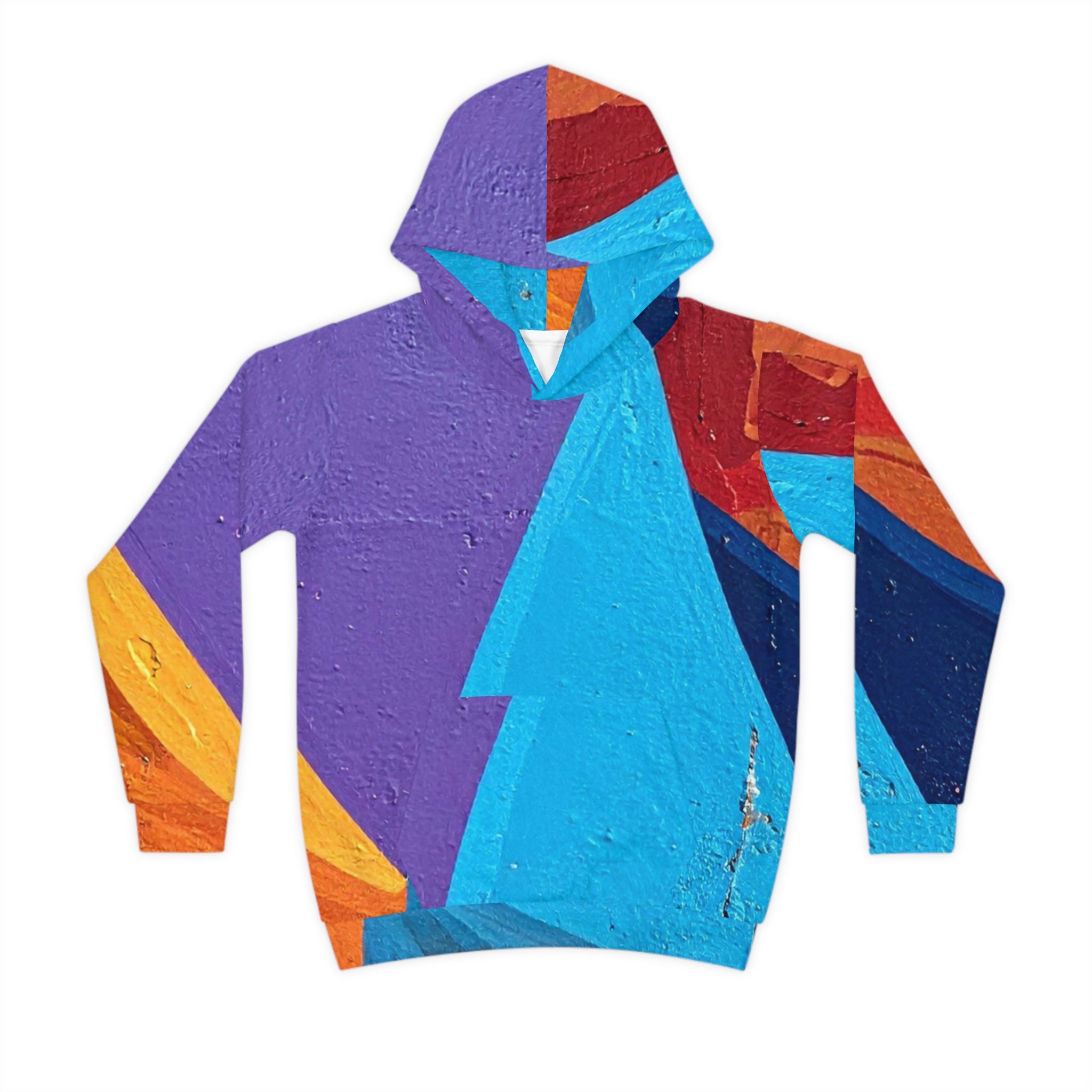 Vibrant Children's Hoodie, Colorful Kids Sweatshirt, AOP Hooded Top for Playdates, Festivals, Fall Fashion, Gift for Young Ones