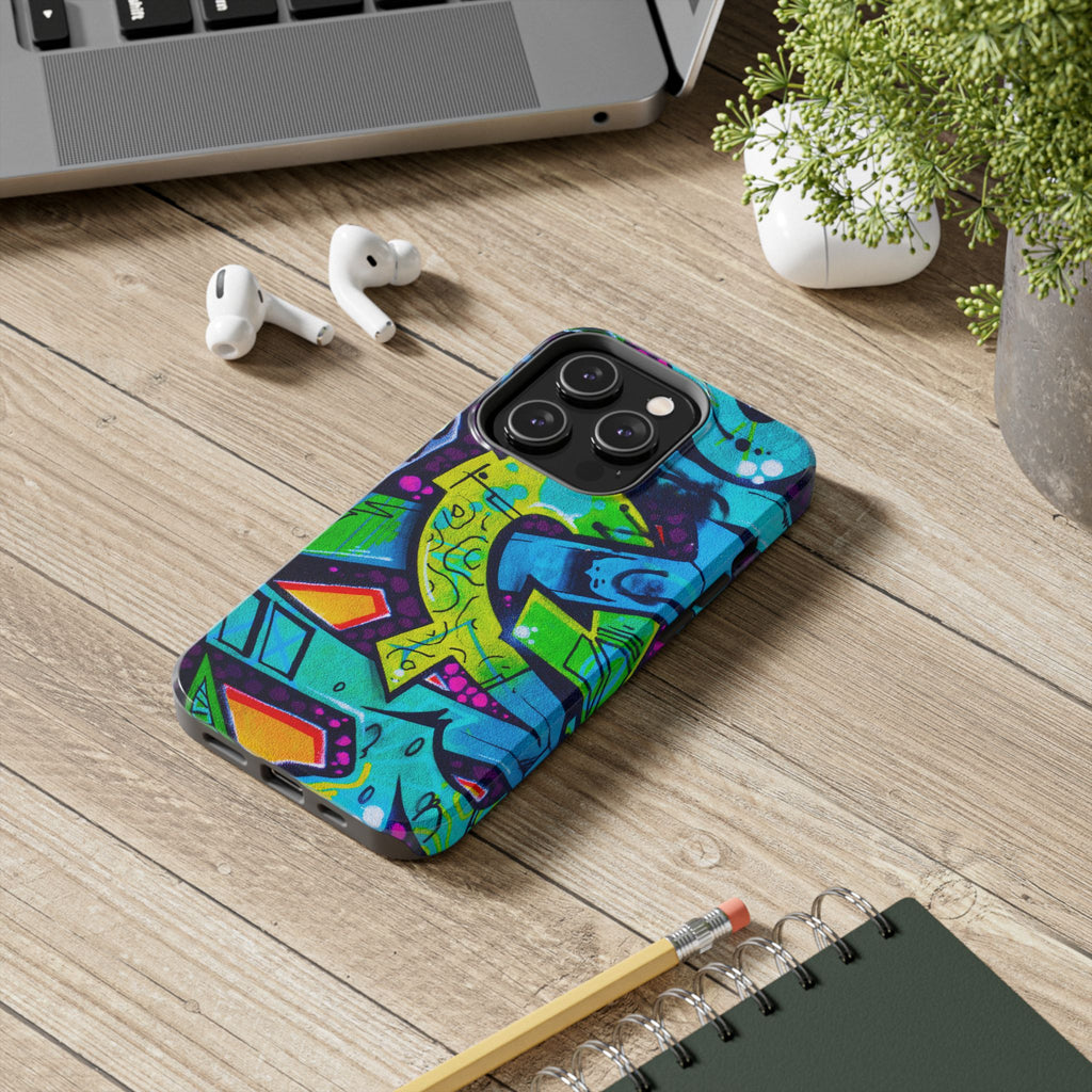 Vibrant Urban Tough Phone Case - Graffiti Design 1 for iPhones