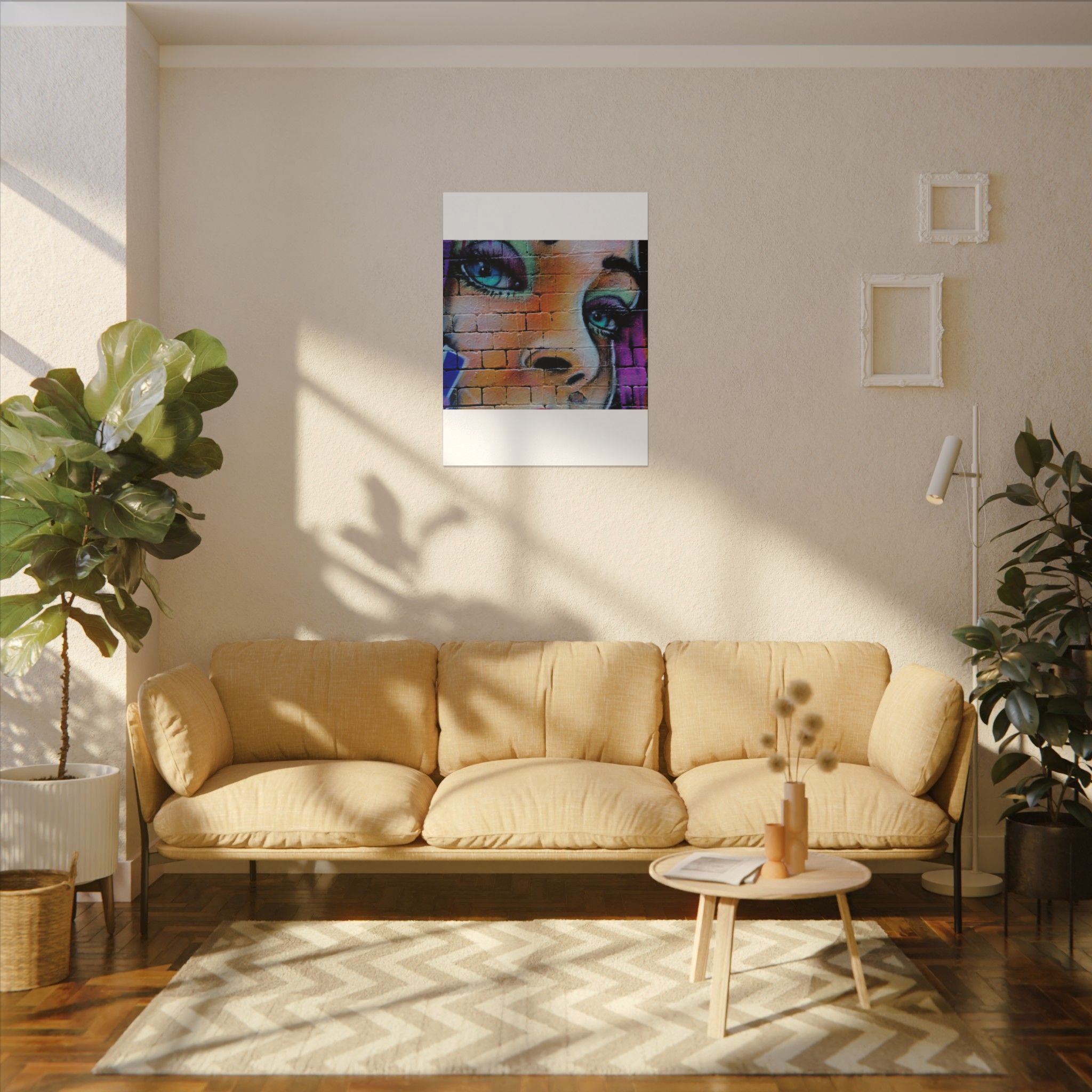 Graffiti Face Matte Canvas Print — Urban Street Art Portrait Wall Decor