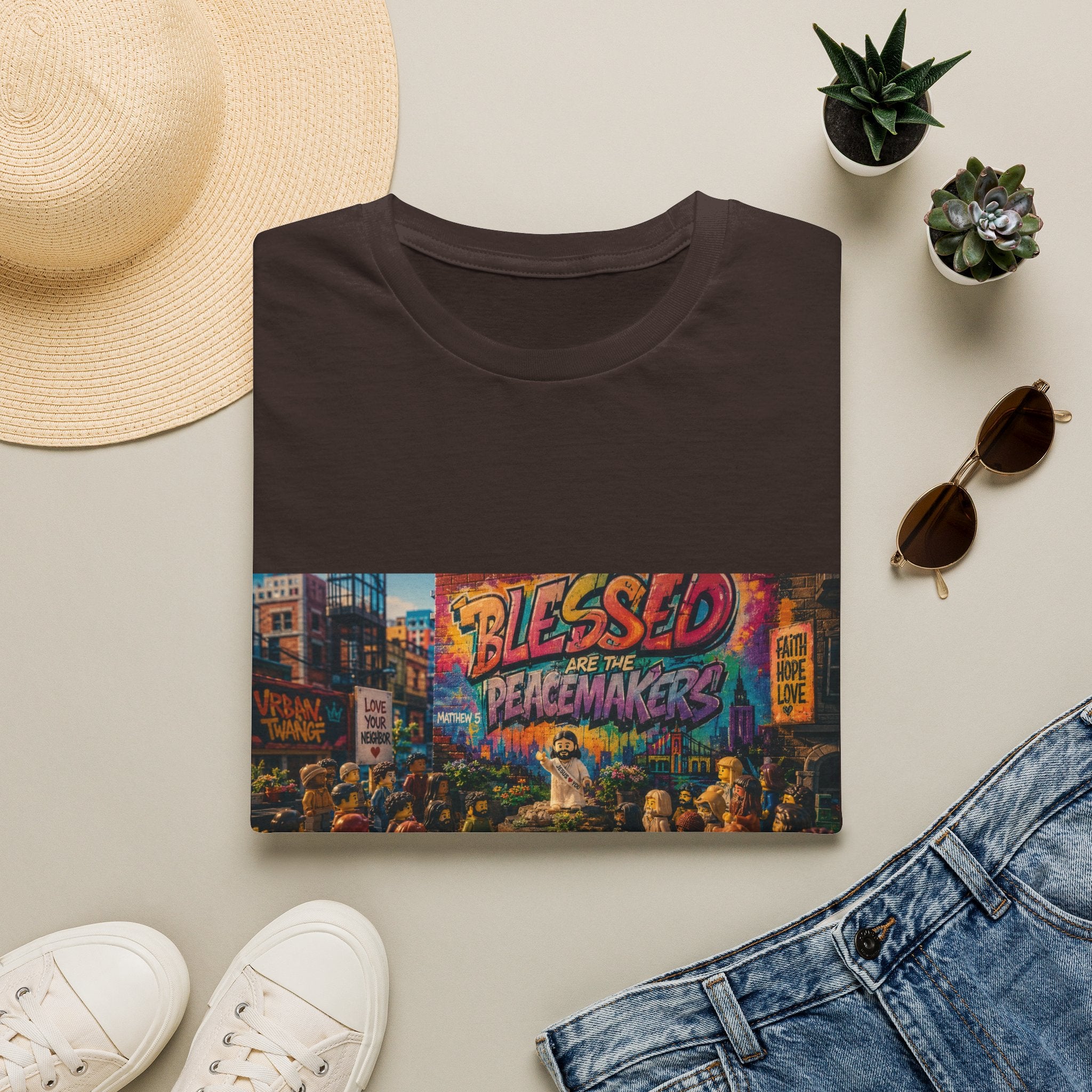 Tiny Jesus — "Blessed Are the Peacemakers" Urban Street Art Graphic Tee