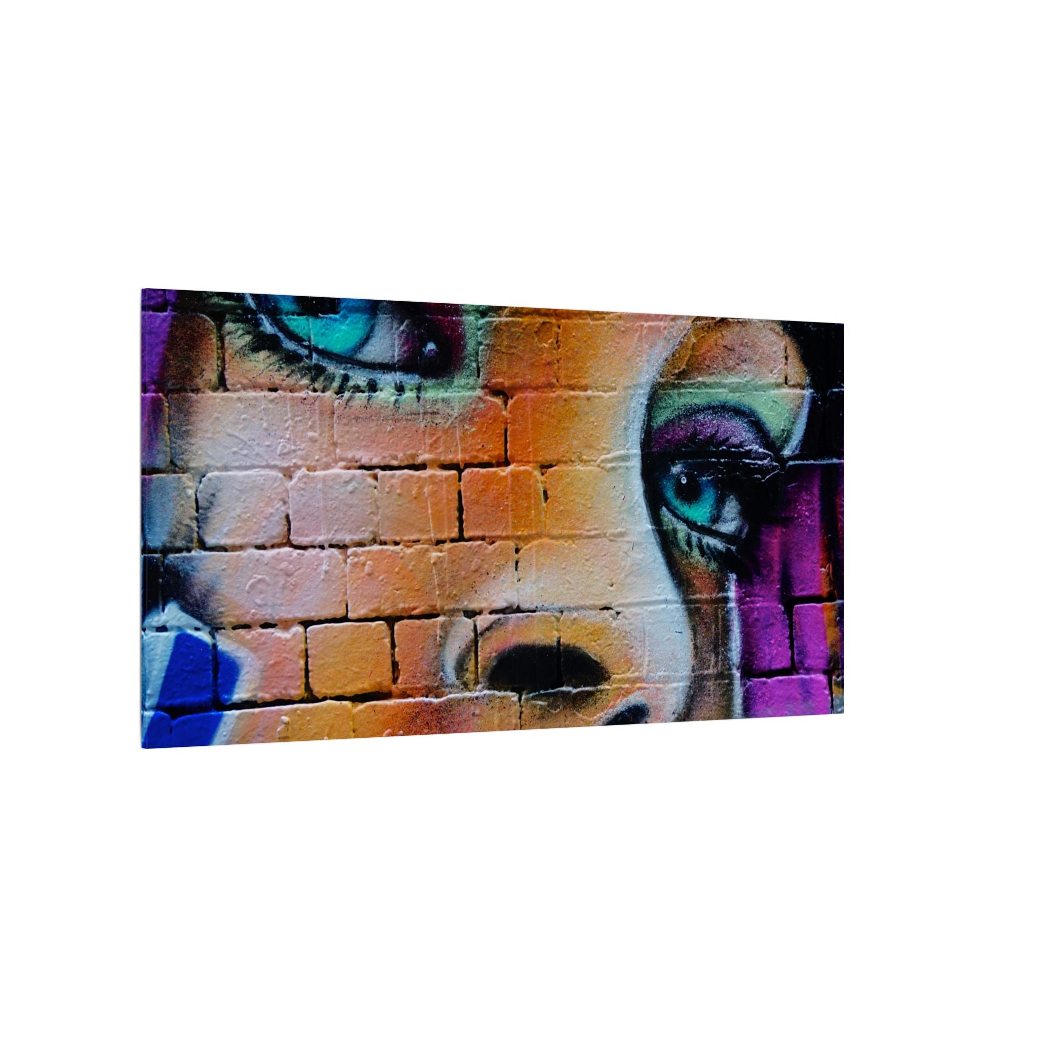 Graffiti Face Matte Canvas Print — Urban Street Art Portrait Wall Decor