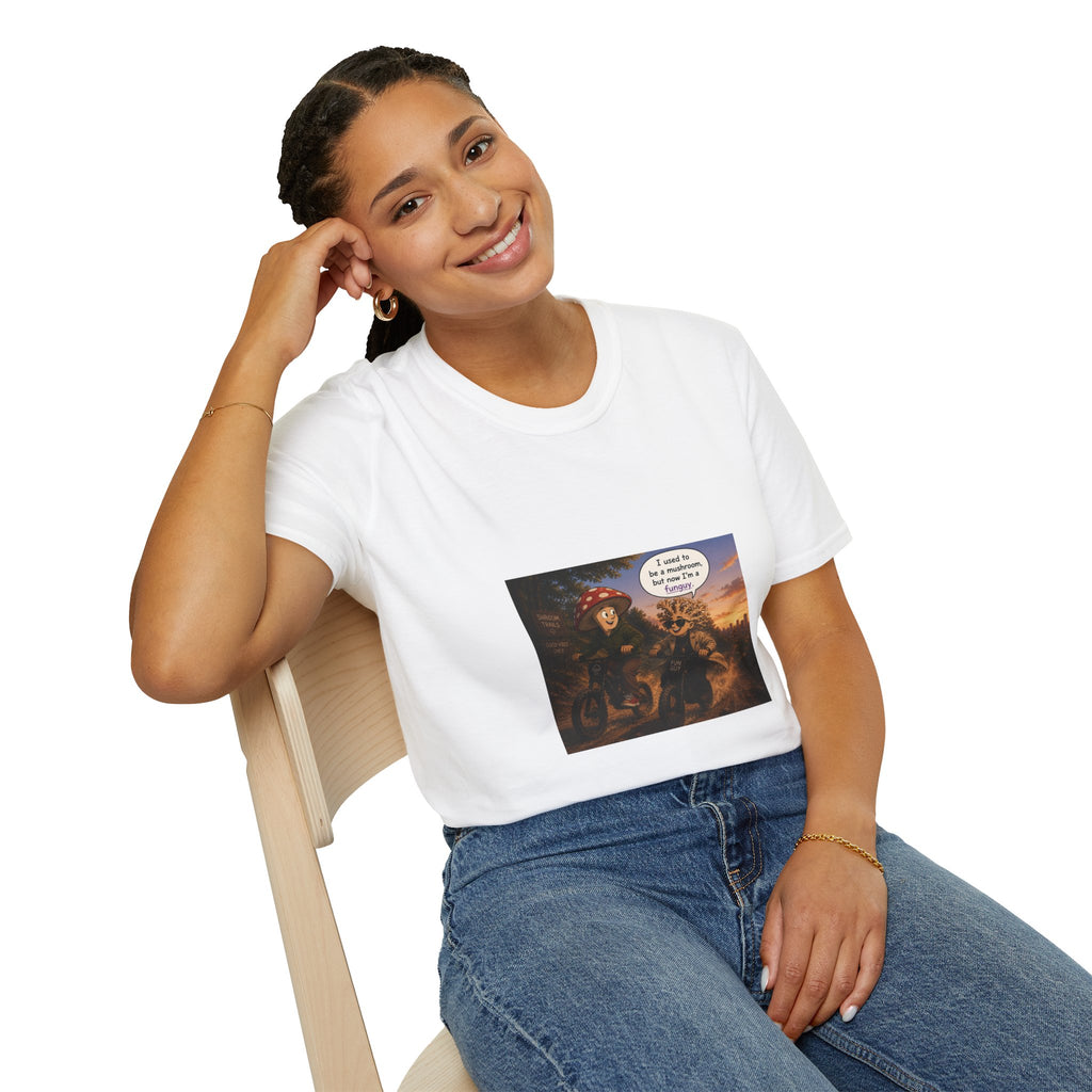 Mushroom Pun T-Shirt — "I used to be a mushroom, but now I’m fungi" Graphic Tee