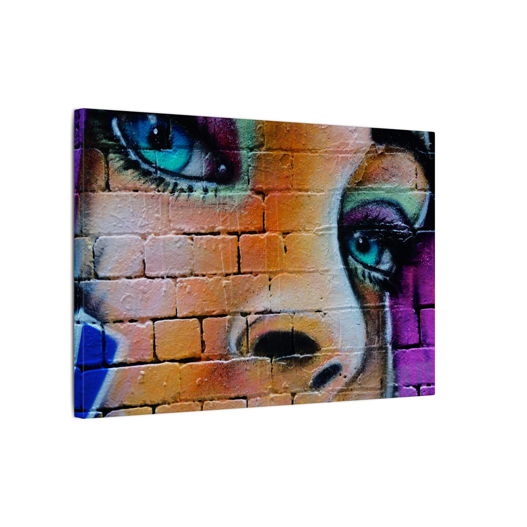 Graffiti Face Matte Canvas Print — Urban Street Art Portrait Wall Decor