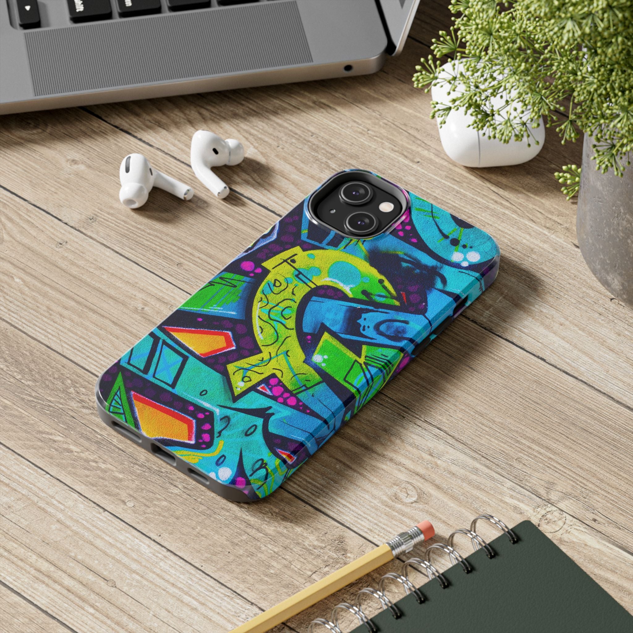 Vibrant Urban Tough Phone Case - Graffiti Design 1 for iPhones