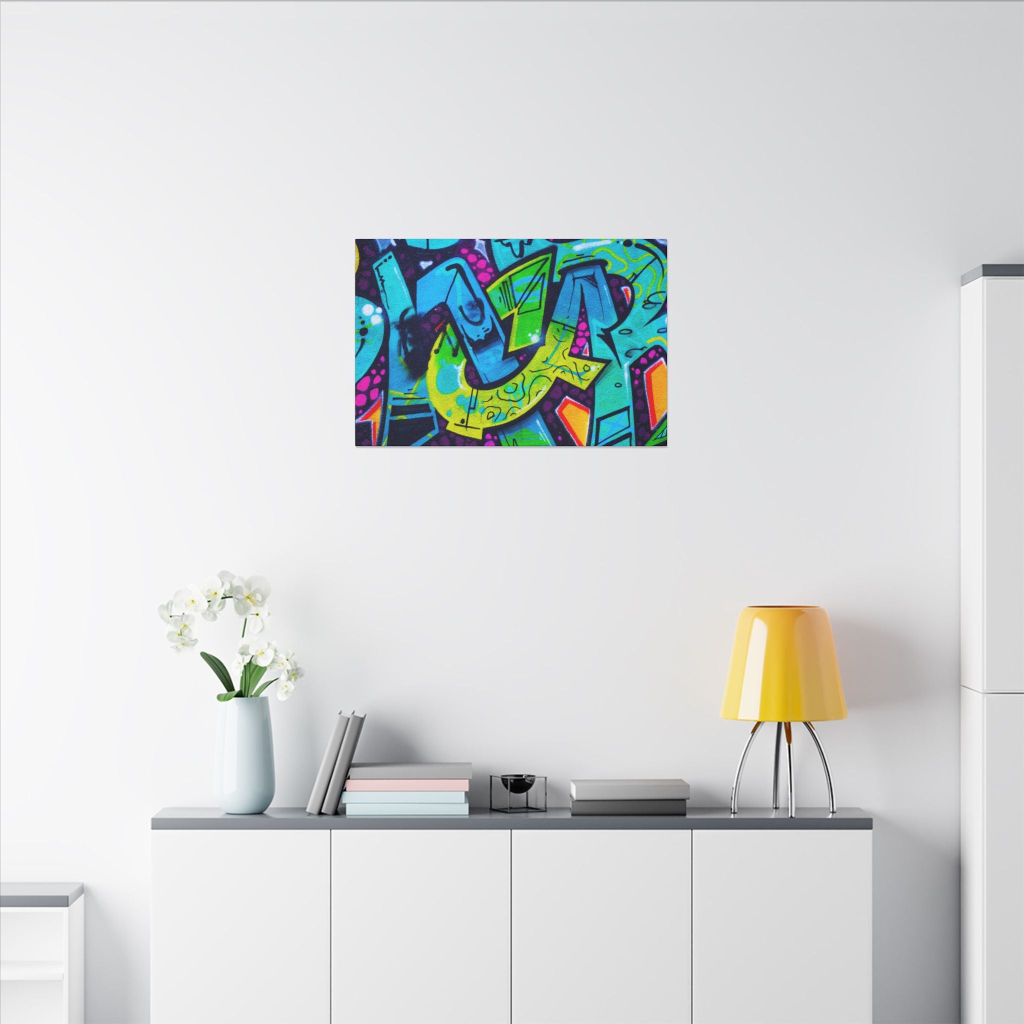 Graffiti Street Art Matte Canvas Print — Vibrant Urban Wall Art