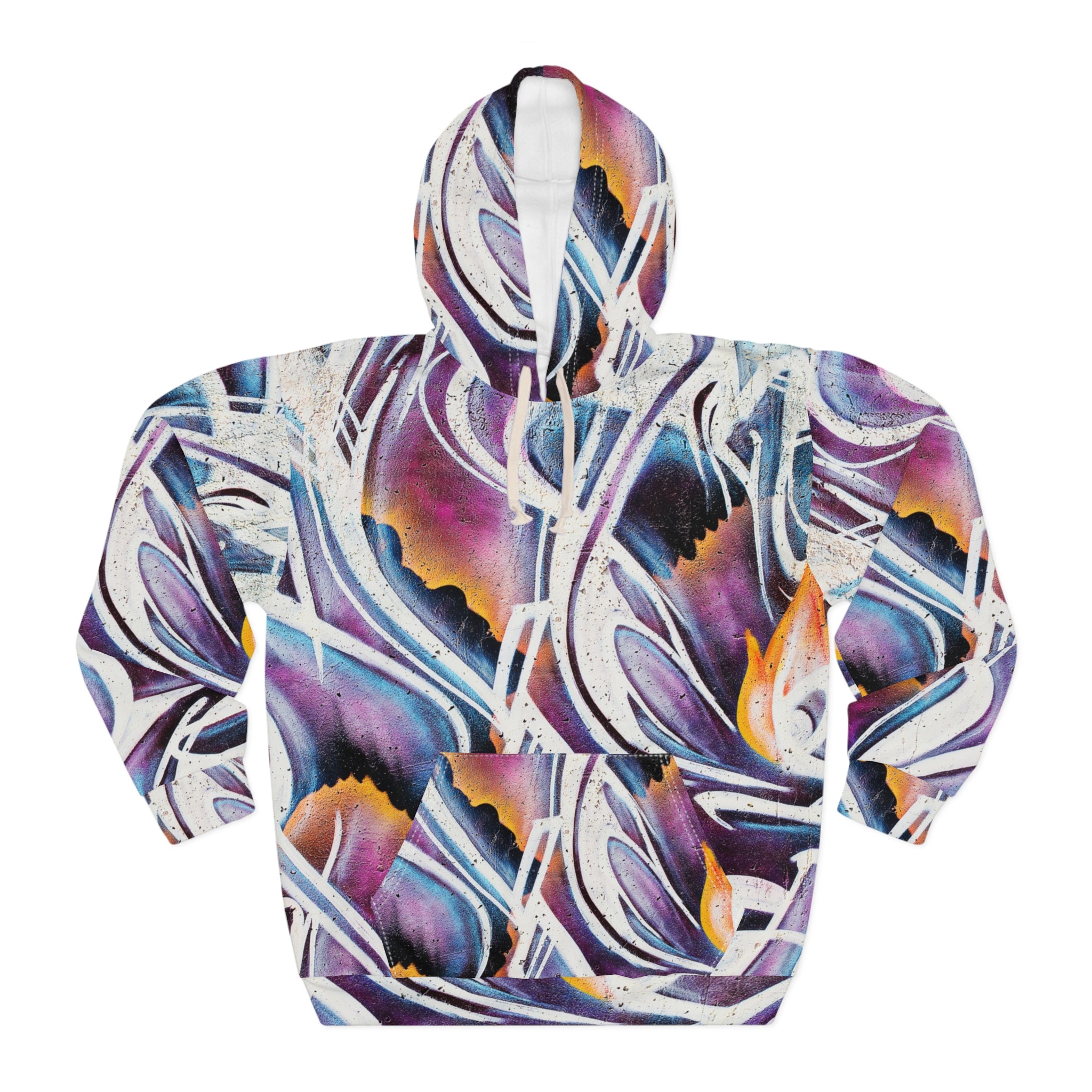 Artistic Unisex Pullover Hoodie - Graffiti-Inspired, Casual Wear, Gift for Art Lovers, Street Fashion, Urban Style