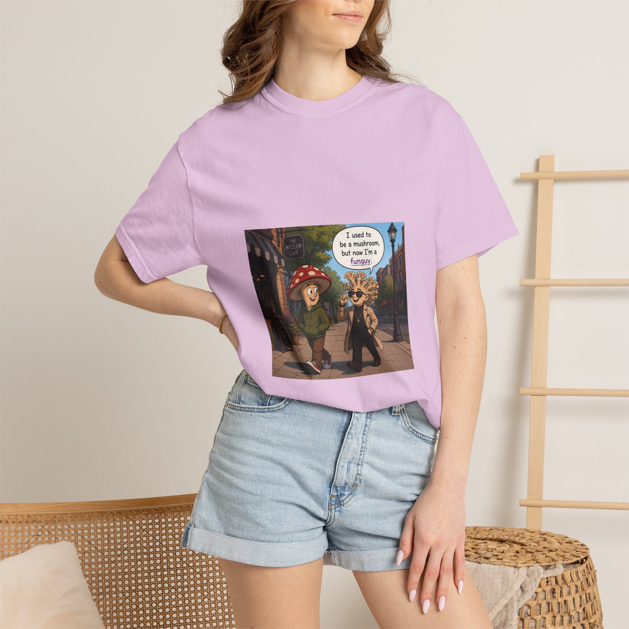 Mushroom to Funguy Graphic T-Shirt Mushroom - friends at the mycelium café Set 1