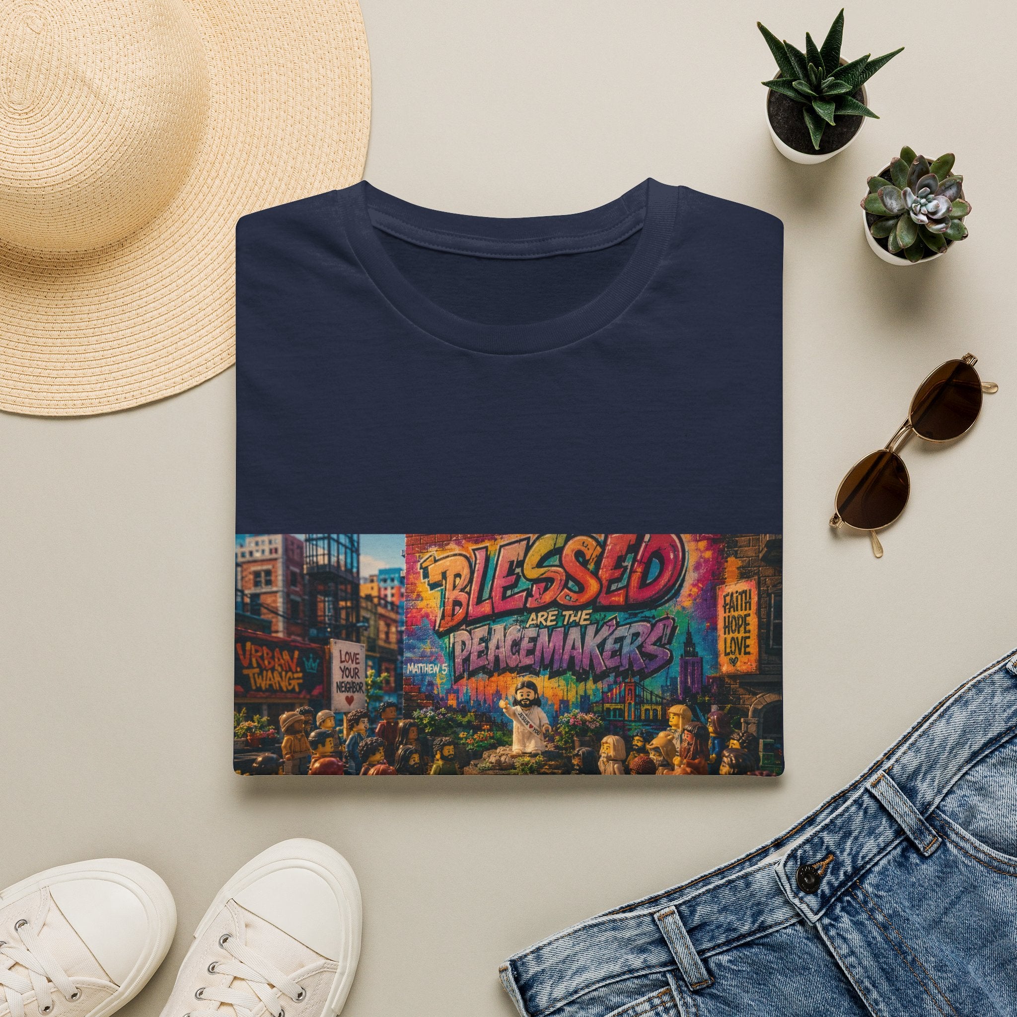 Tiny Jesus — "Blessed Are the Peacemakers" Urban Street Art Graphic Tee