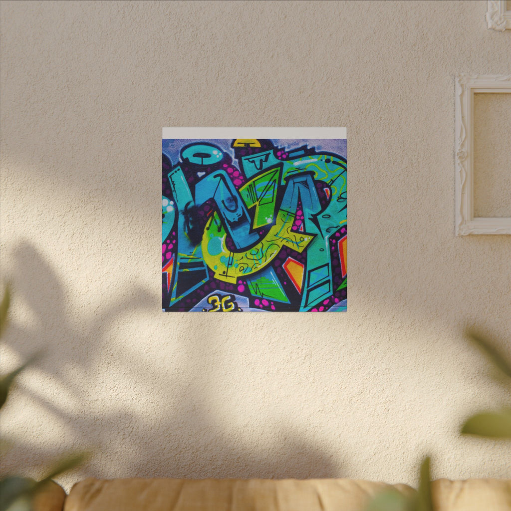Graffiti Street Art Matte Canvas Print — Vibrant Urban Wall Art