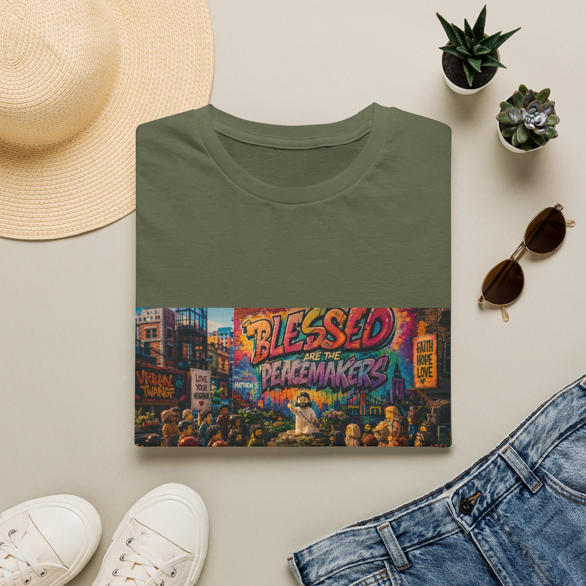 Tiny Jesus — "Blessed Are the Peacemakers" Urban Street Art Graphic Tee