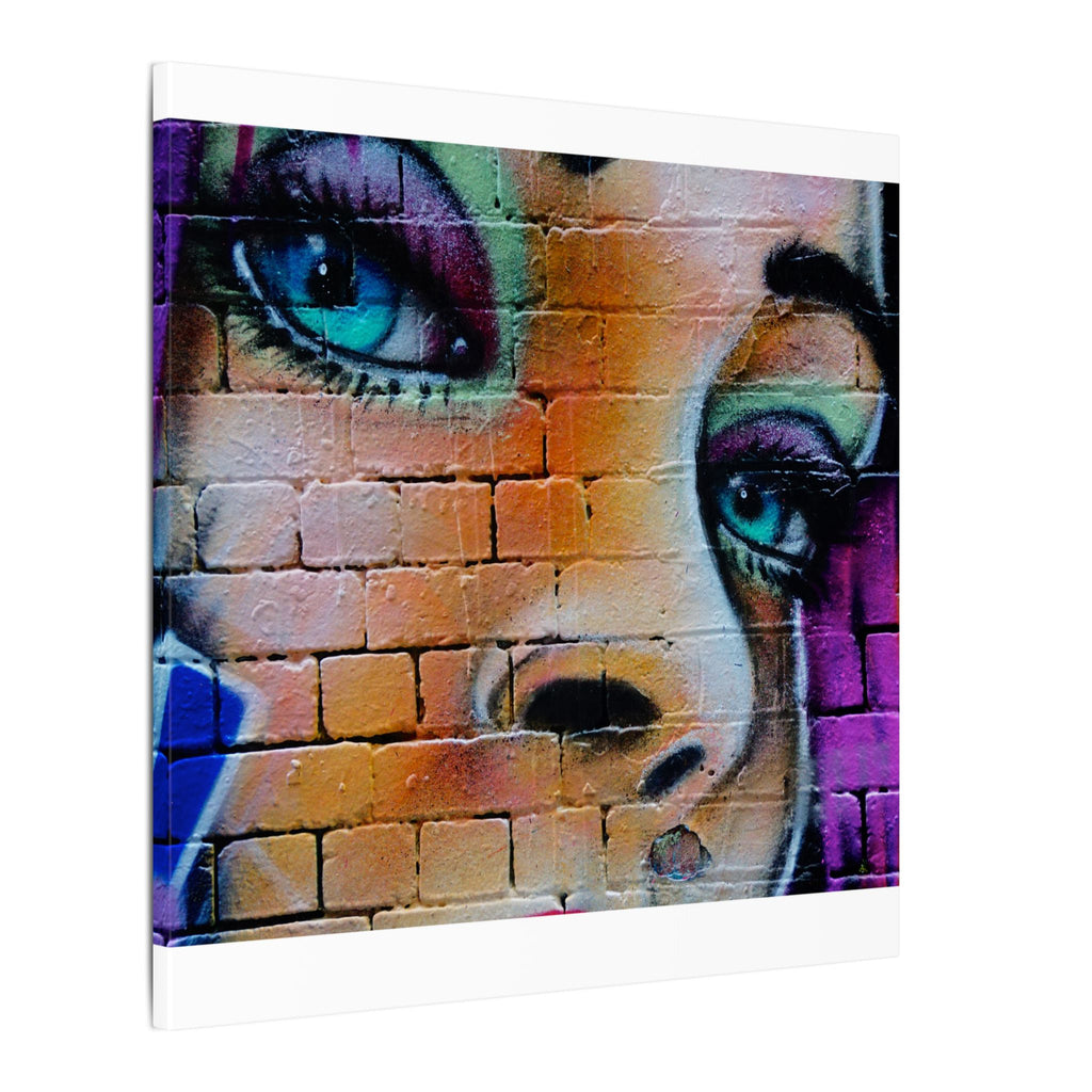 Graffiti Face Matte Canvas Print — Urban Street Art Portrait Wall Decor