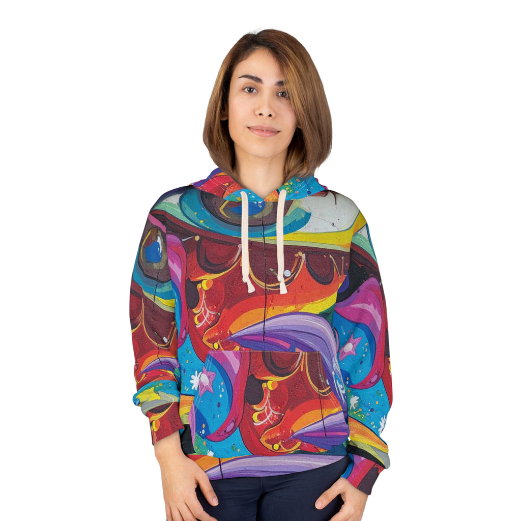 Vibrant Artistic Unisex Pullover Hoodie, Colorful Sweatshirt for Artistic Souls, Perfect for Festivals, Casual Wear, and Everyday Style