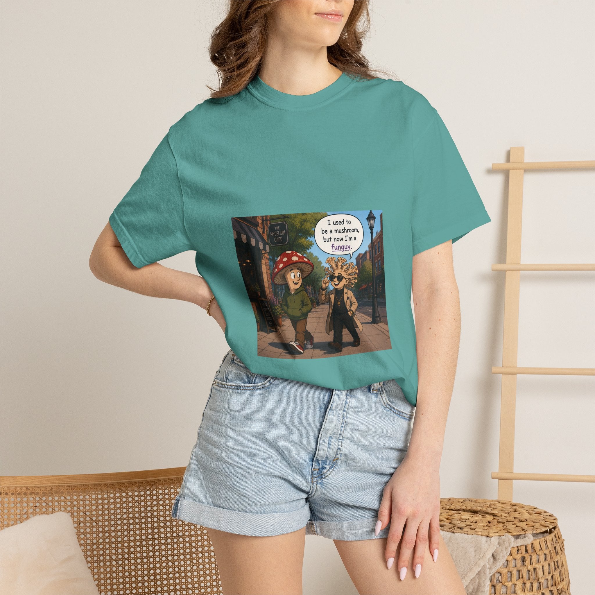Mushroom to Funguy Graphic T-Shirt Mushroom - friends at the mycelium café Set 1