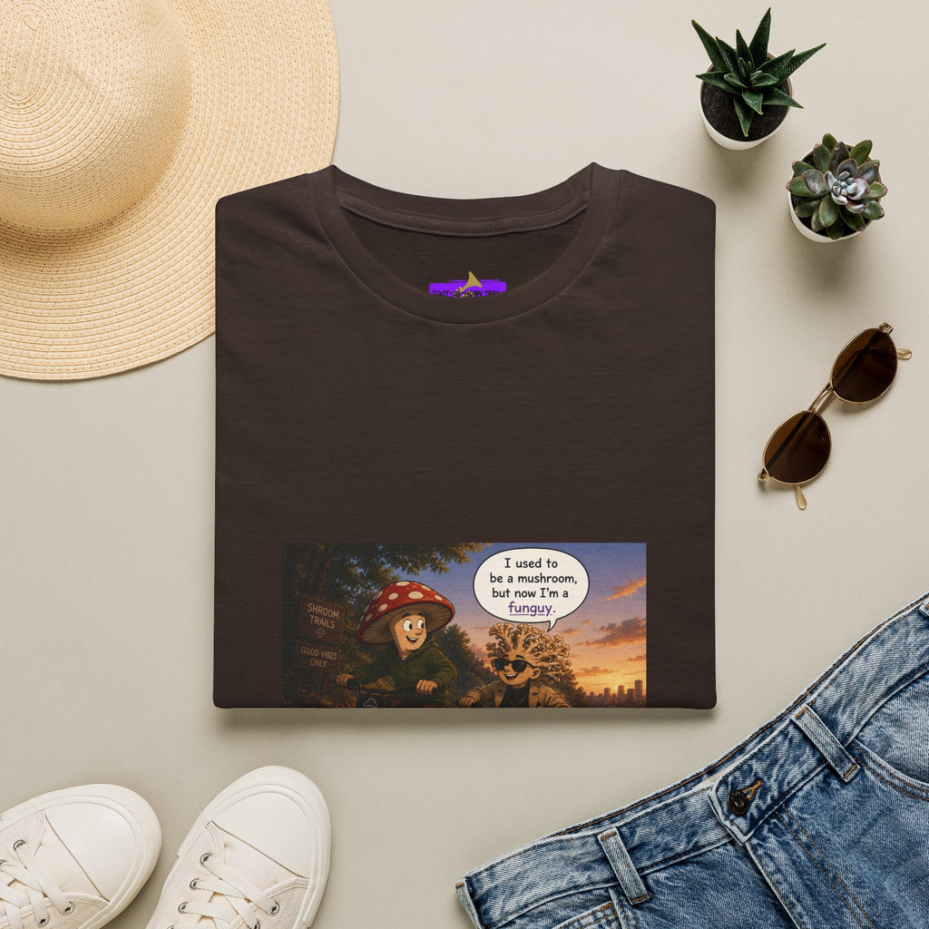 Mushroom Pun T-Shirt — "I used to be a mushroom, but now I’m fungi" Graphic Tee