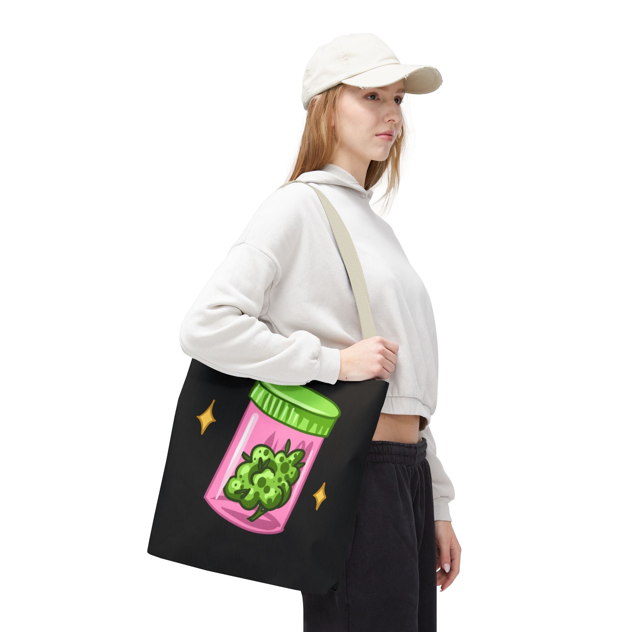 Vibrant Weed Tote Bag - Fun Cannabis Carryall for Partying, Gifts, Festivals, Eco-Friendly Shopping, Unique Statement Piece
