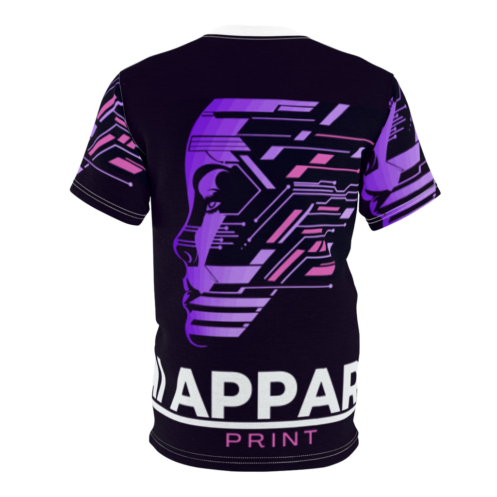 Cyberpunk Unisex Cut & Sew Tee | Futuristic Graphic T-Shirt | Tech Lover Gift | AOP Tee for Festivals, Casual Wear