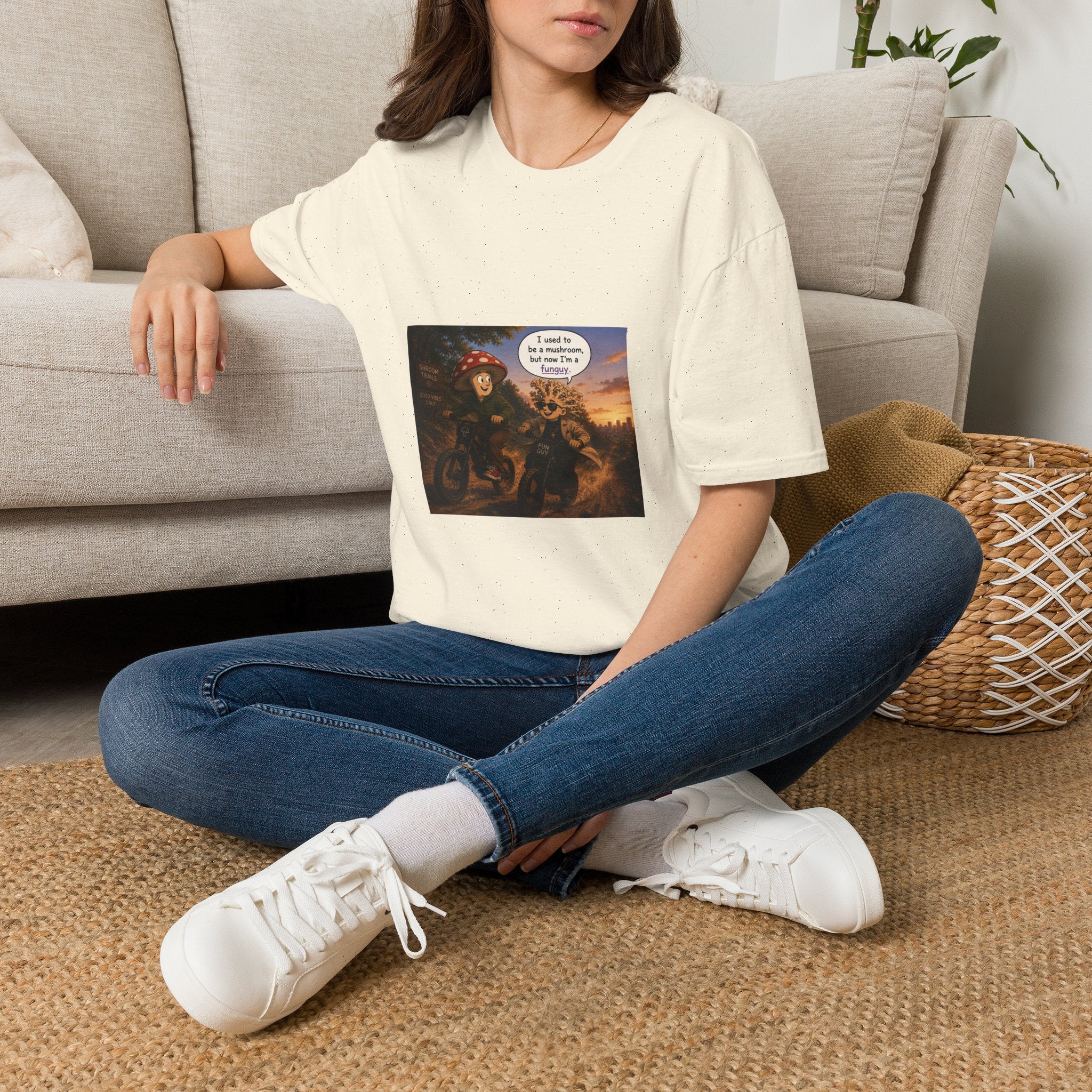 Mushroom Pun T-Shirt — "I used to be a mushroom, but now I’m fungi" Graphic Tee