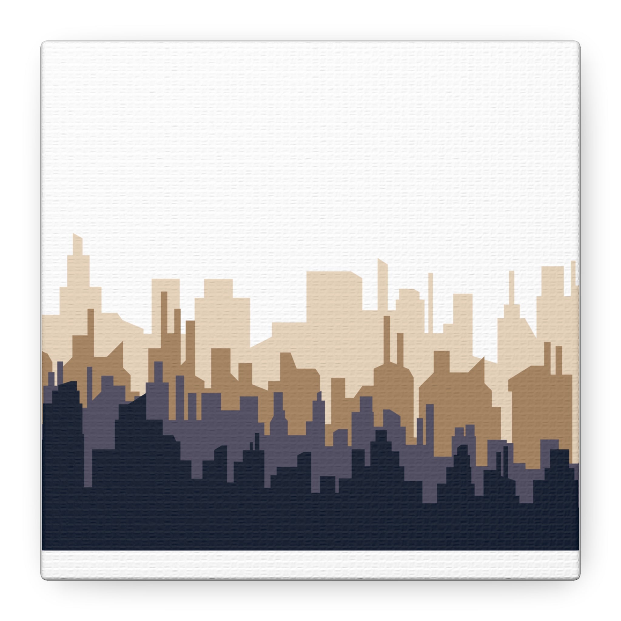 Neutral City Skyline Matte Canvas Wall Art — Minimalist Urban Home Decor