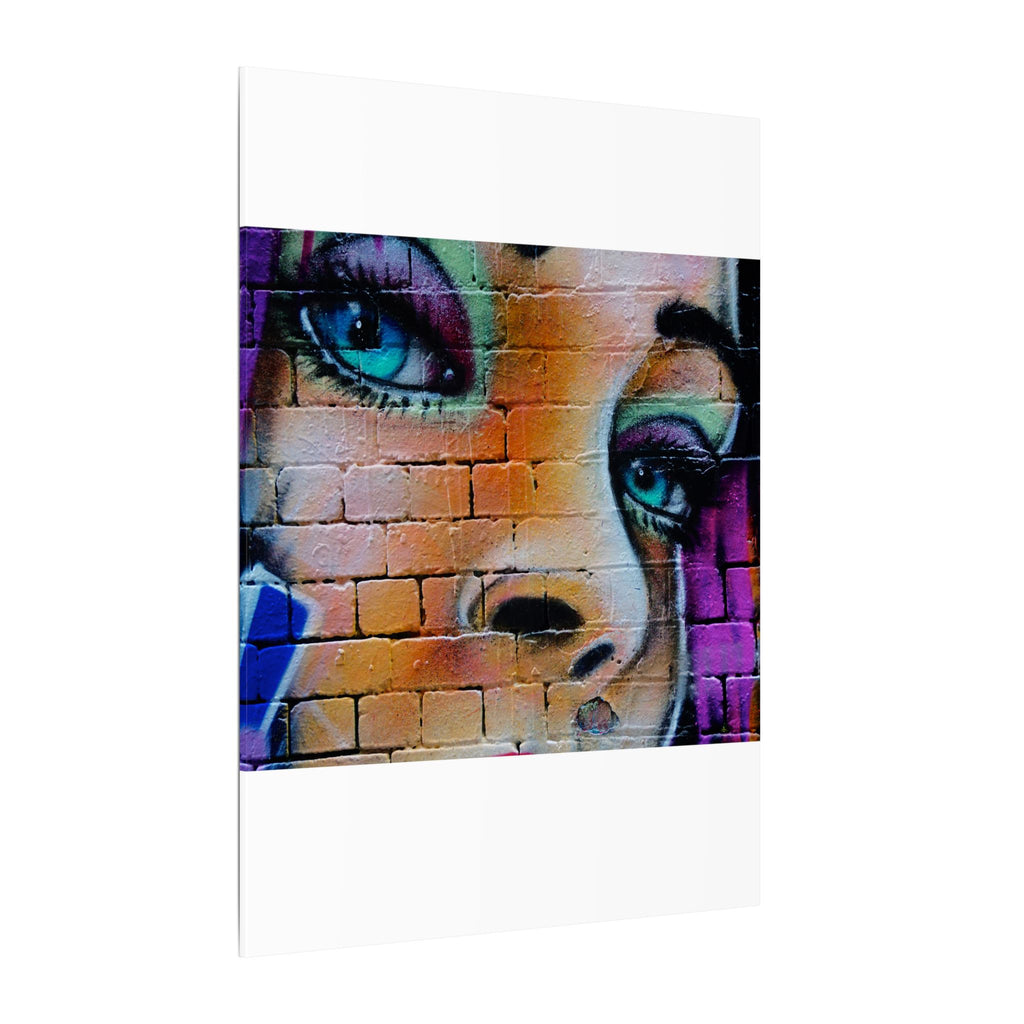 Graffiti Face Matte Canvas Print — Urban Street Art Portrait Wall Decor