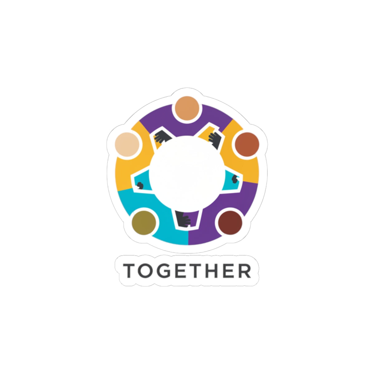 Together Solidarity Icon Sticker | Minimalist Equality Symbol