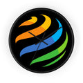 Modern Rainbow Swirl Wall Clock — Colorful Abstract Home Decor