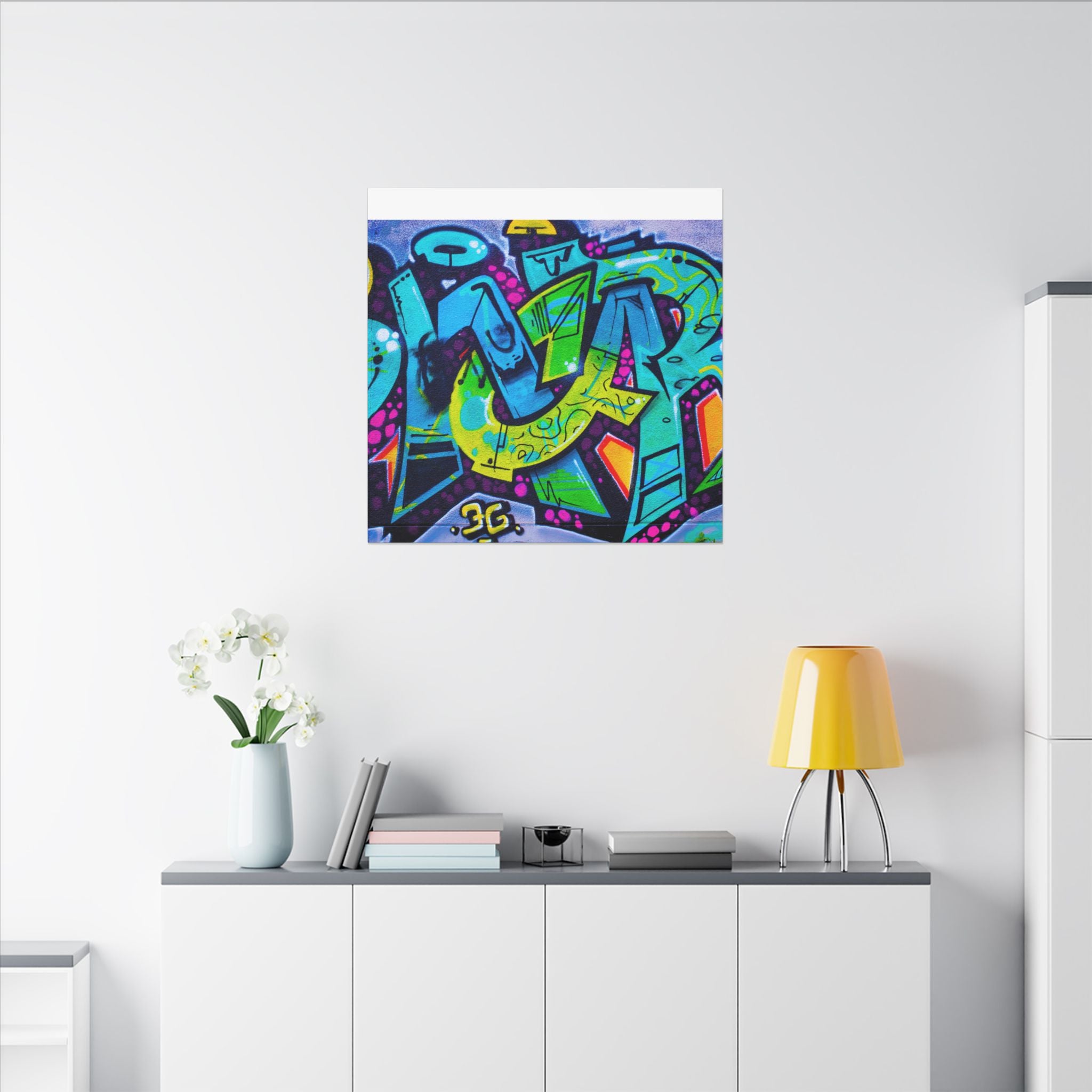 Graffiti Street Art Matte Canvas Print — Vibrant Urban Wall Art