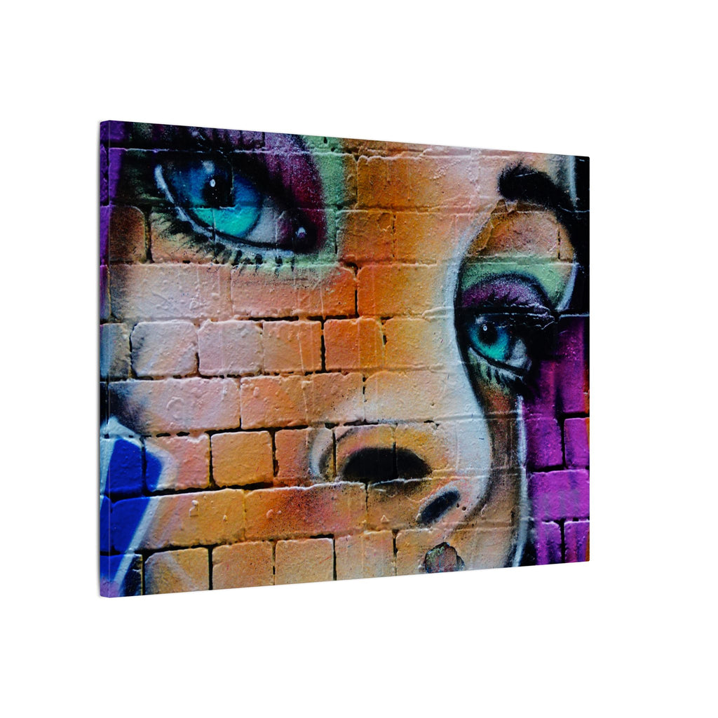 Graffiti Face Matte Canvas Print — Urban Street Art Portrait Wall Decor