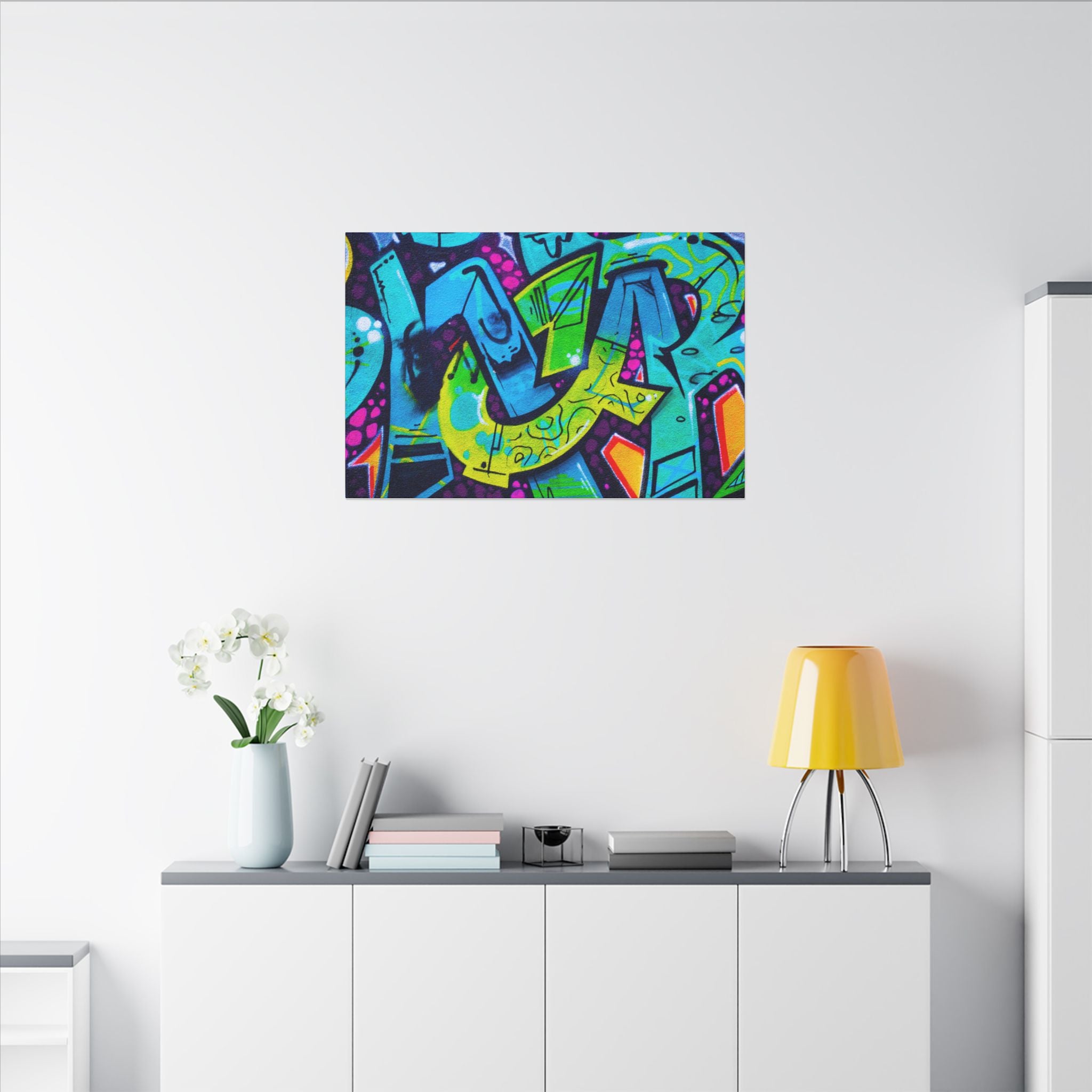 Graffiti Street Art Matte Canvas Print — Vibrant Urban Wall Art