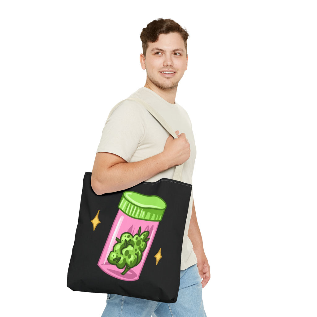 Vibrant Weed Tote Bag - Fun Cannabis Carryall for Partying, Gifts, Festivals, Eco-Friendly Shopping, Unique Statement Piece