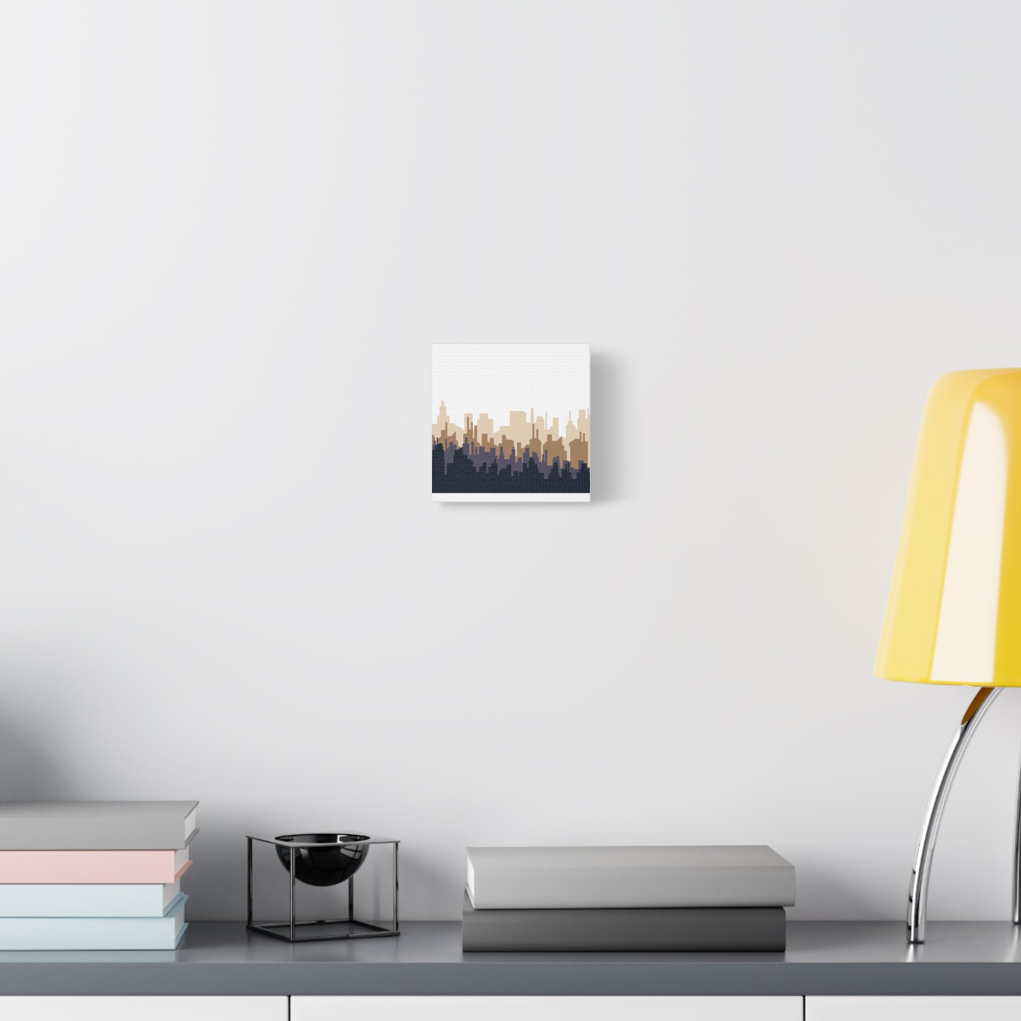 Neutral City Skyline Matte Canvas Wall Art — Minimalist Urban Home Decor